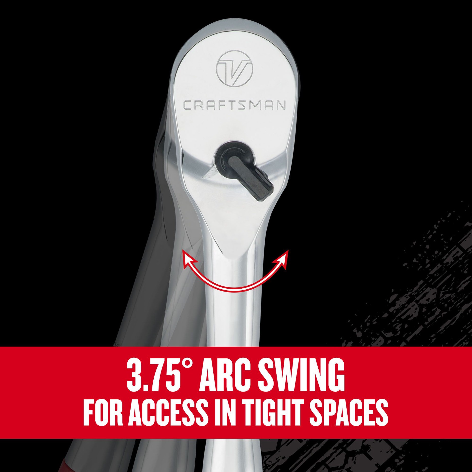 slide 5 of 6, CRAFTSMAN V-Series 96 -Tooth 1/2-in Drive Comfort grip Handle Ratchet, 1 ct