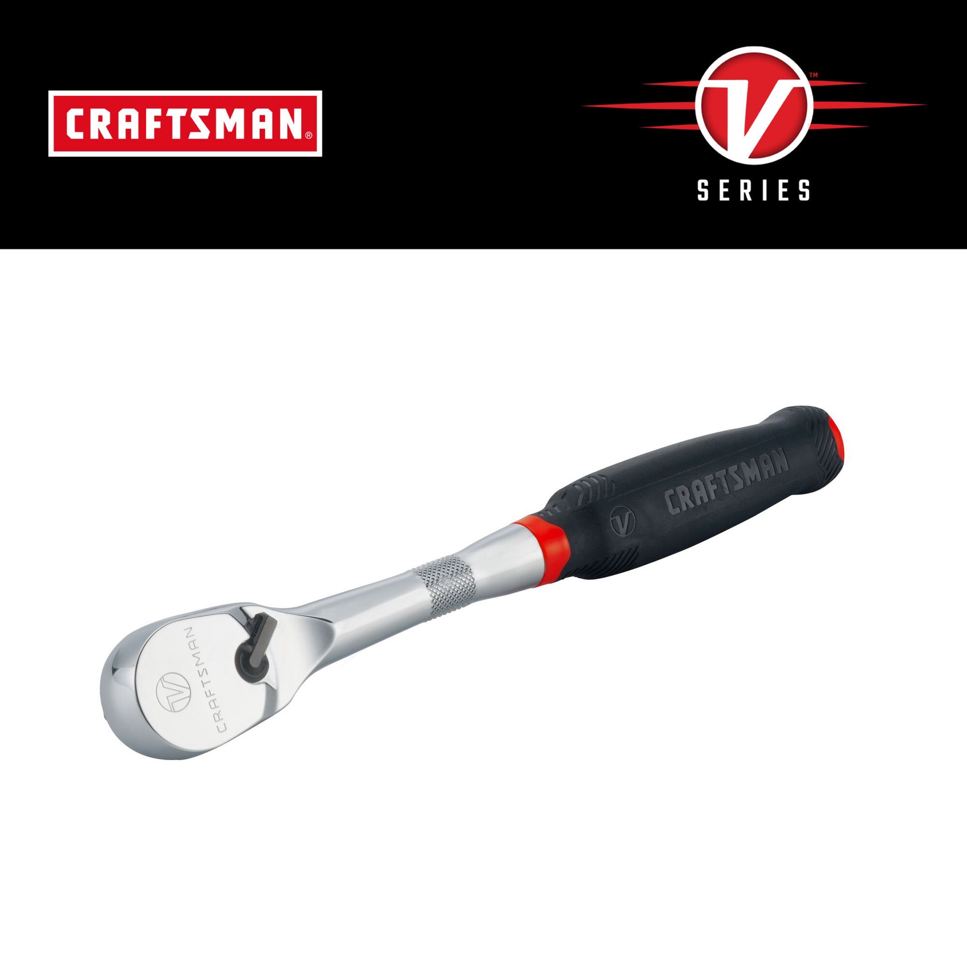 slide 1 of 6, CRAFTSMAN V-Series 96 -Tooth 1/2-in Drive Comfort grip Handle Ratchet, 1 ct