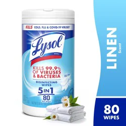 LYSOL 80 -Count Crisp Linen Disinfectant Wipes All-Purpose Cleaner