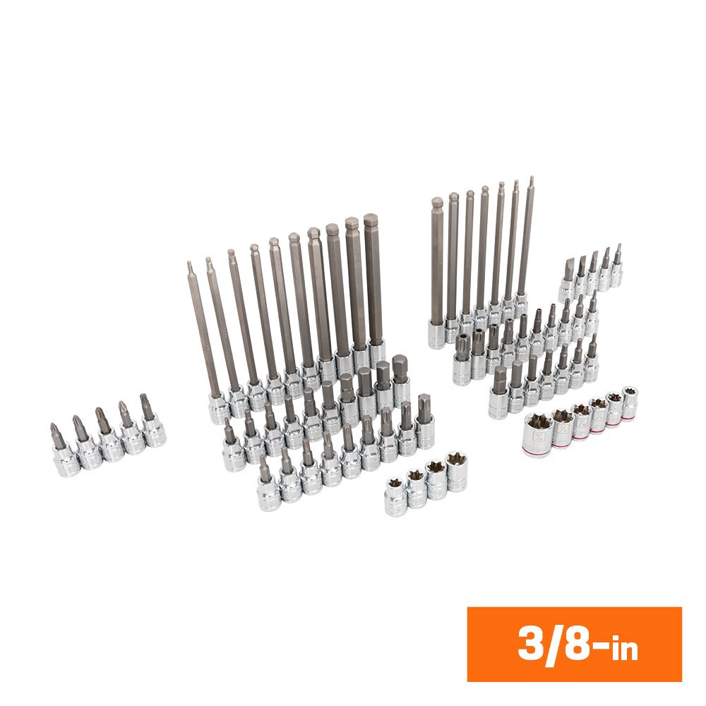 slide 5 of 6, Kobalt 153 -Piece 1/2-in 3/8-in 1/4-in Drive Set Hex/Phillips/Slotted/Square/Torx/TR Torx Bit Driver Socket Set, 1 ct