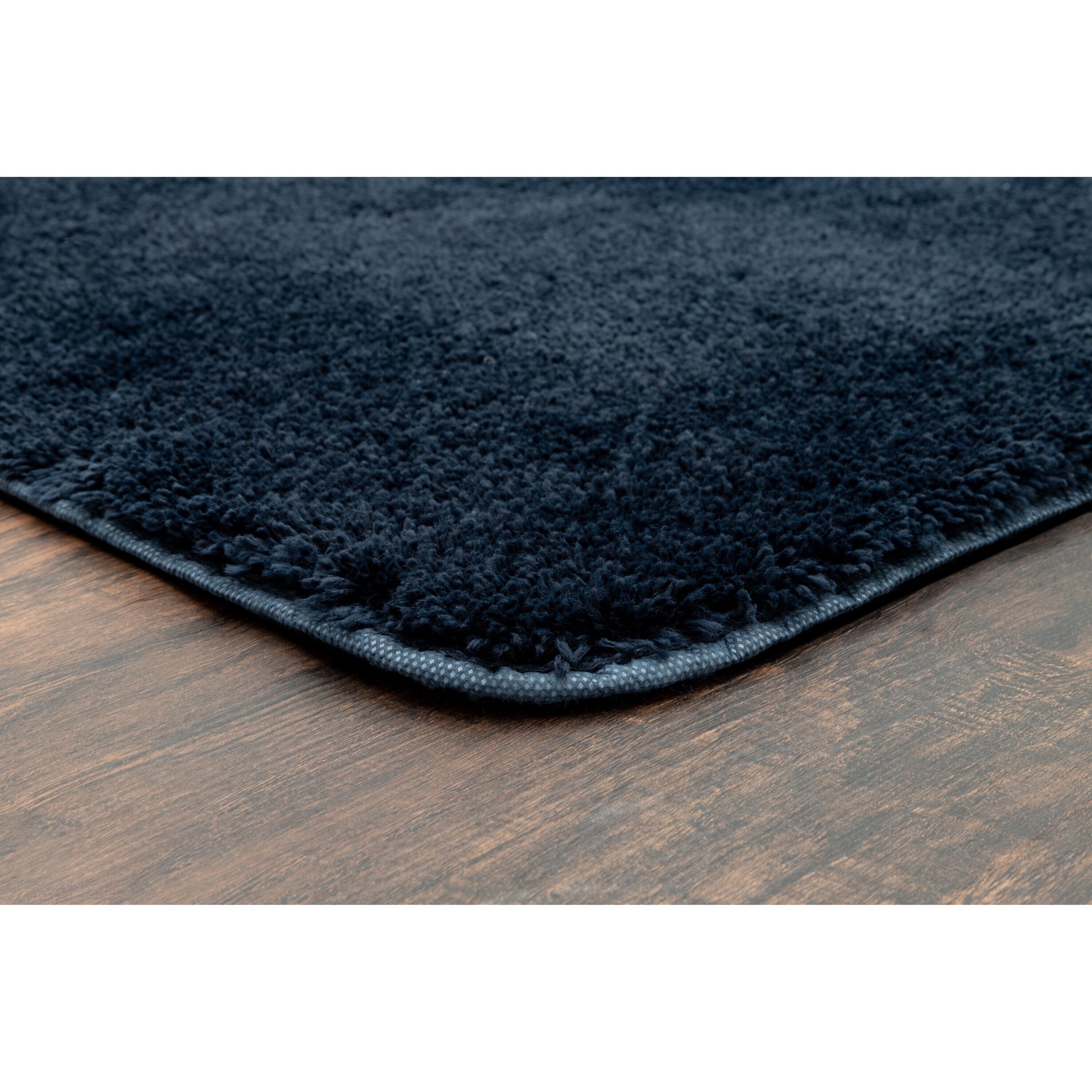 slide 4 of 6, allen + roth 24-in x 40-in Navy Polyester Bath rug, 1 ct