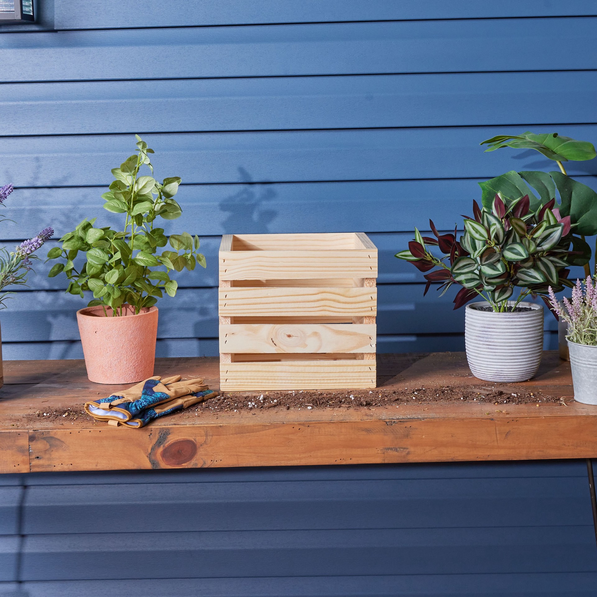 slide 5 of 6, Style Selections 9.5-in H x 10.625-in W x 10.625-in D Unfinished Stackable Wood Cube, 1 ct