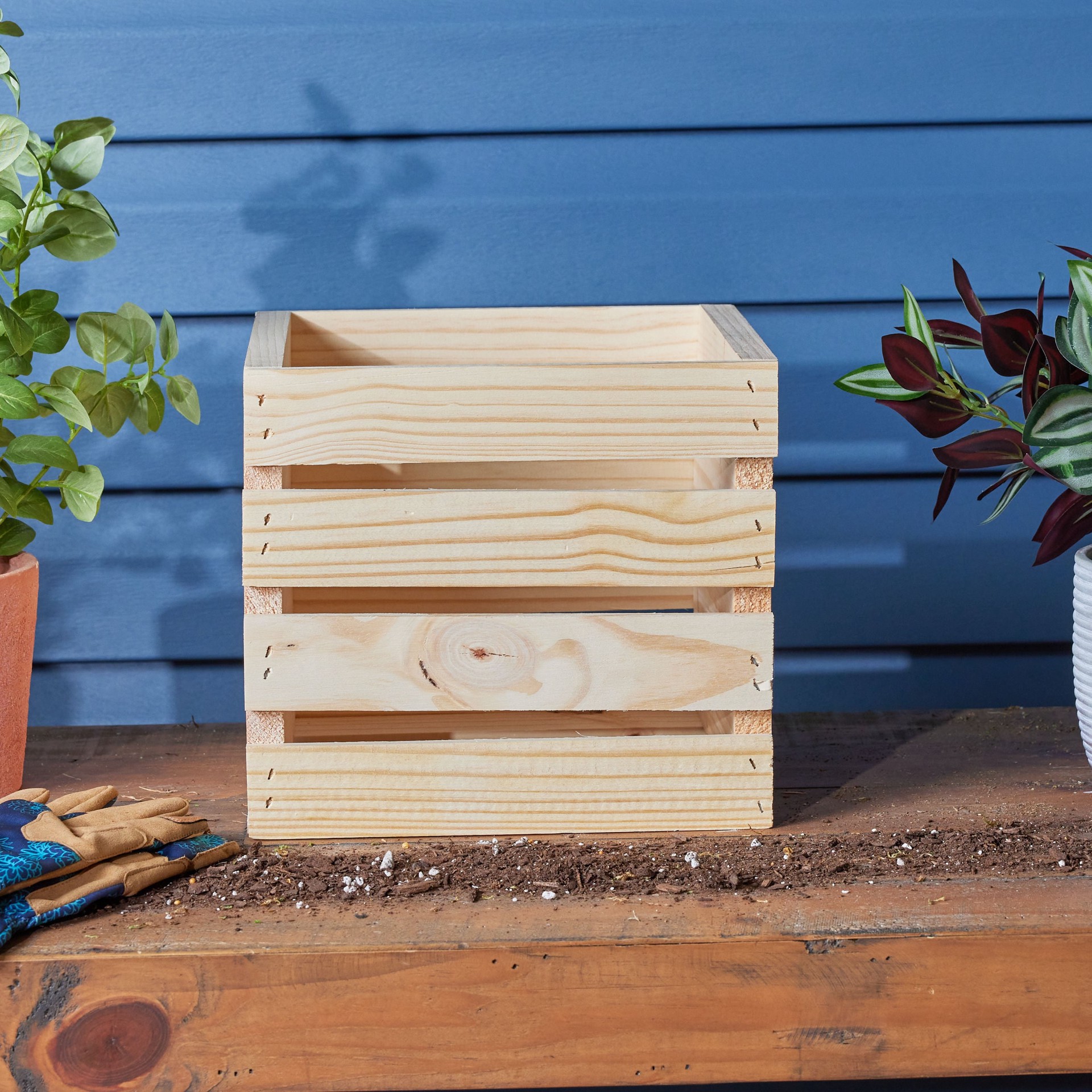 slide 6 of 6, Style Selections 9.5-in H x 10.625-in W x 10.625-in D Unfinished Stackable Wood Cube, 1 ct
