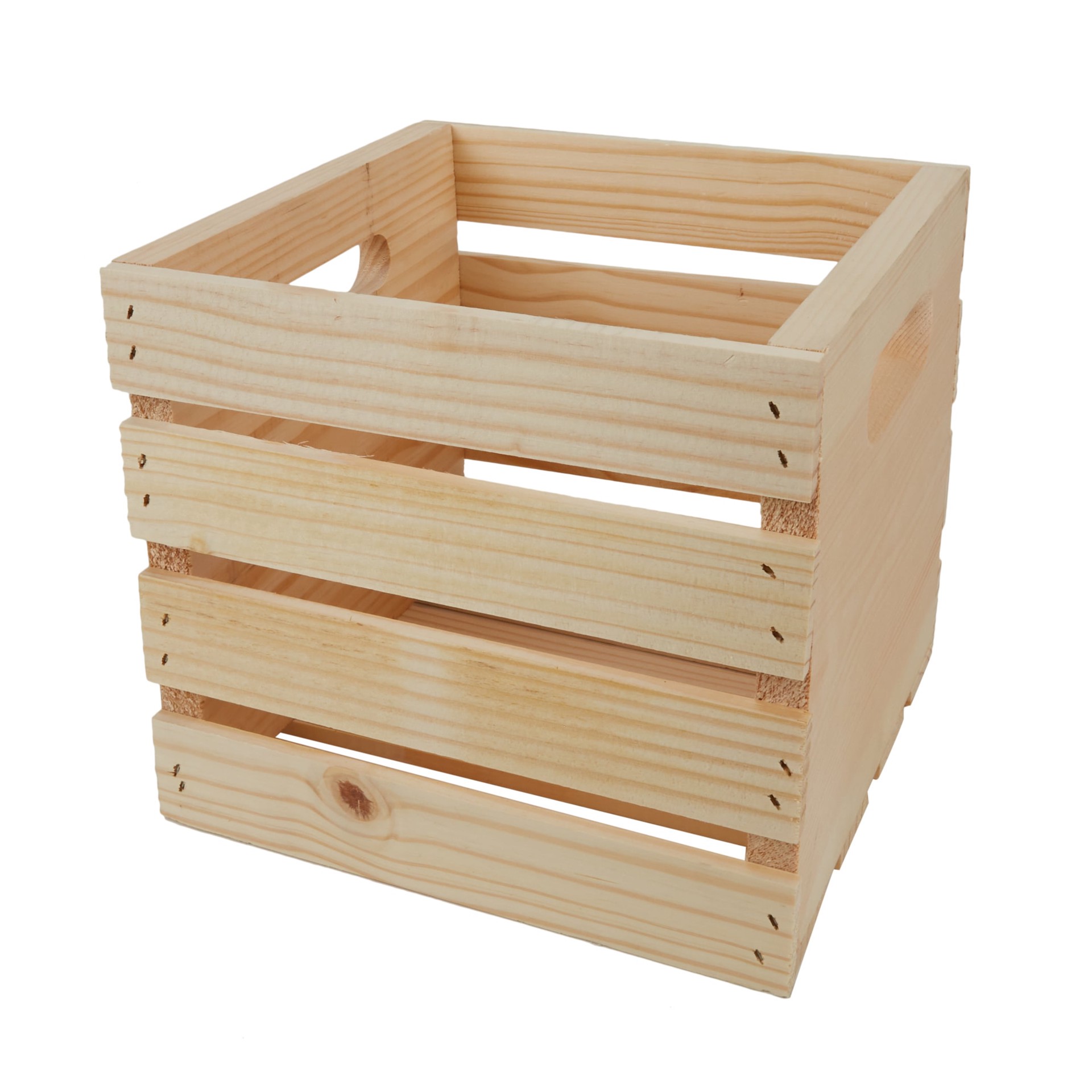 slide 1 of 6, Style Selections 9.5-in H x 10.625-in W x 10.625-in D Unfinished Stackable Wood Cube, 1 ct