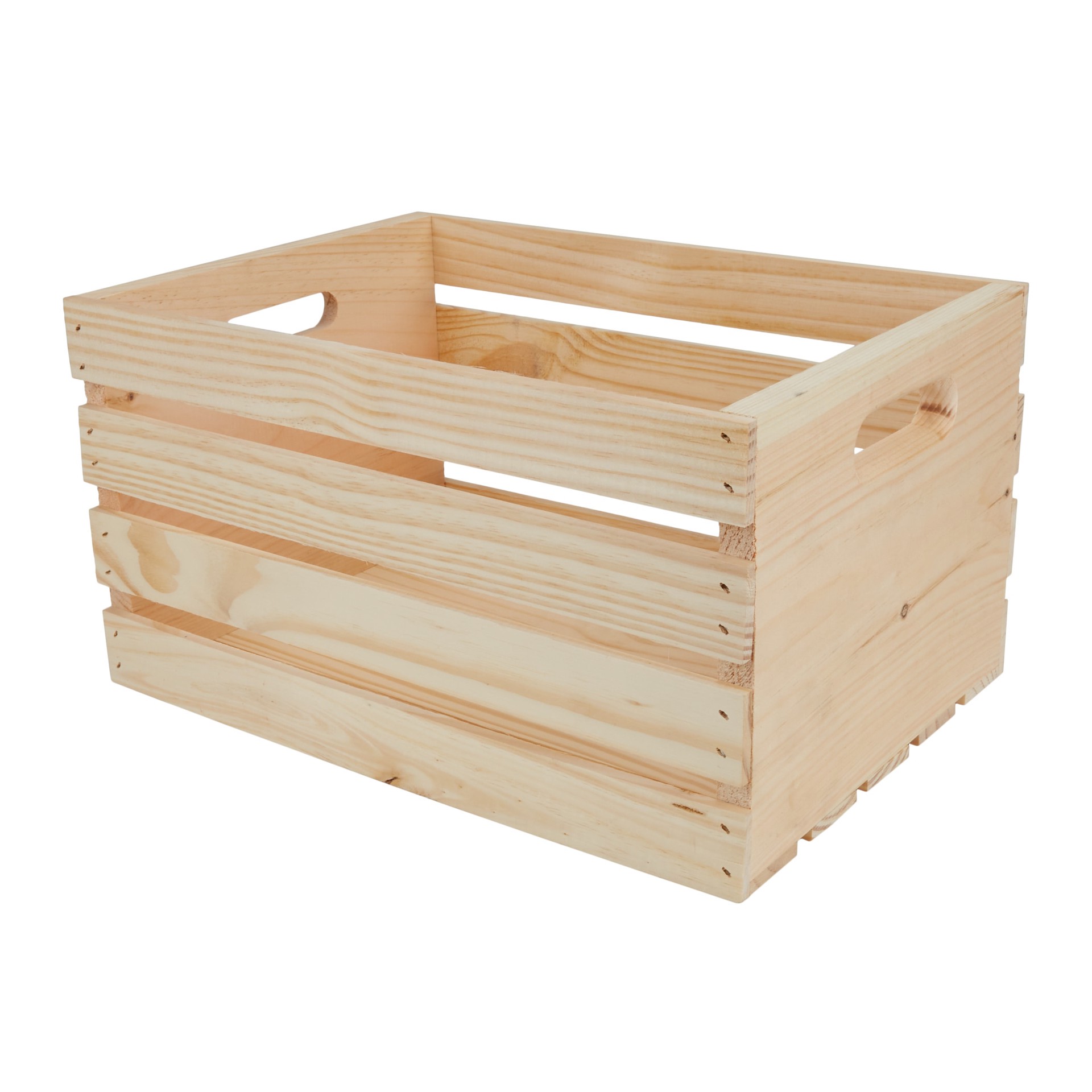 slide 1 of 6, Style Selections Pine Wood Crates Large Unfinished Wood Stackable Milk crate, 1 ct