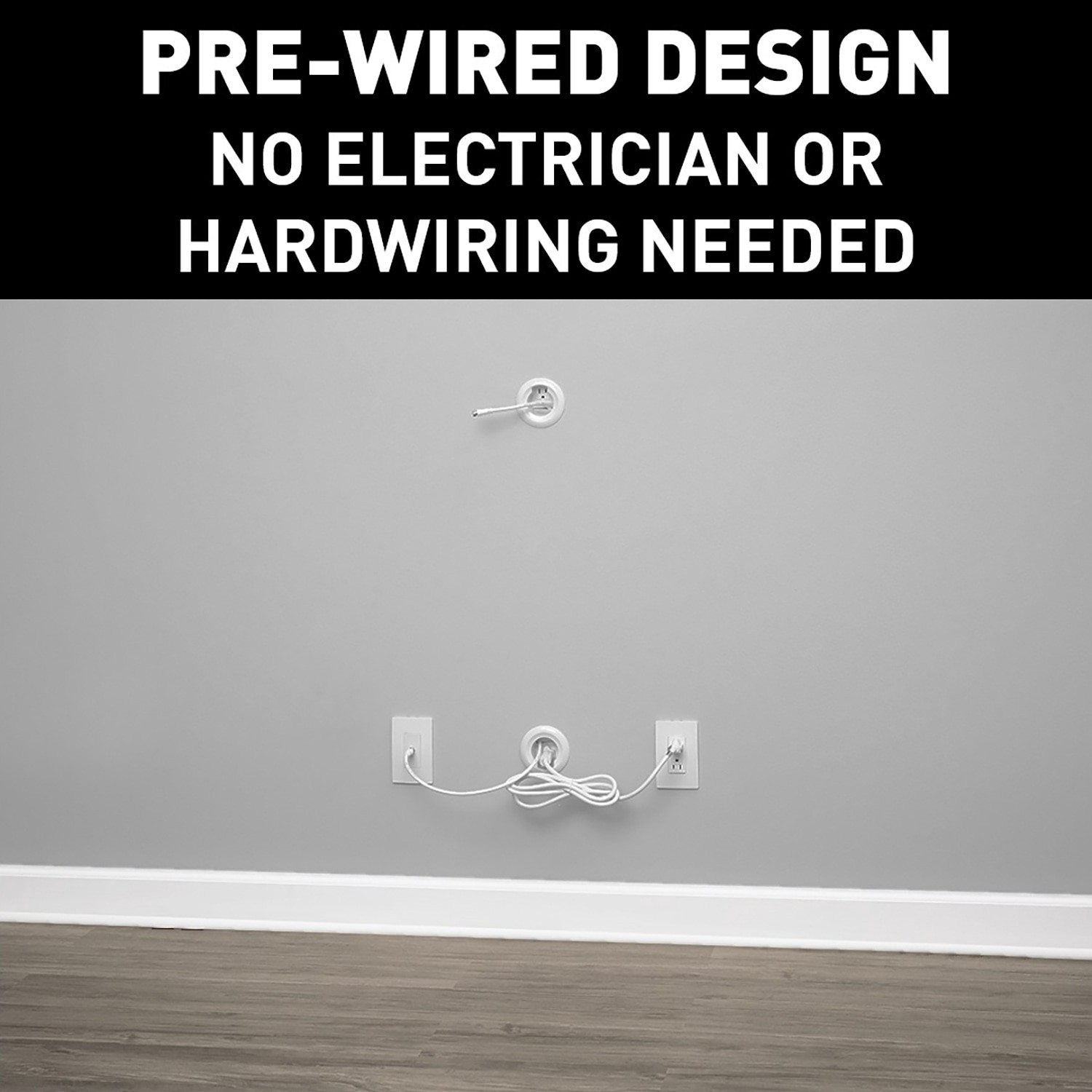 slide 4 of 6, Sanus 5 -Piece 3-3/4-in x 3.75-in PVC White Flat screen TV kit, 1 ct