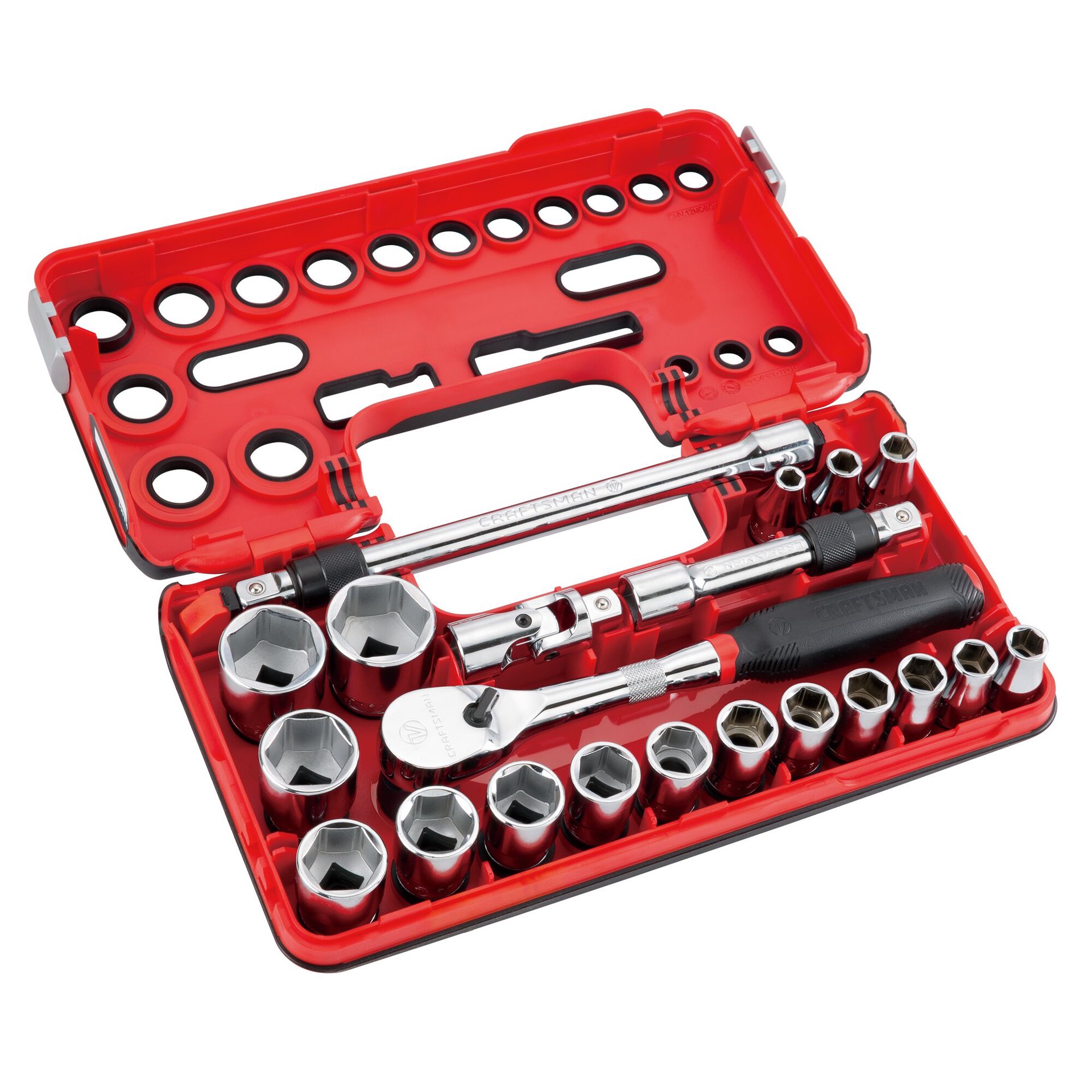 slide 6 of 6, CRAFTSMAN V-Series 1/2-in Drive Metric Shallow Socket Set 21 -Pieces, 1 ct