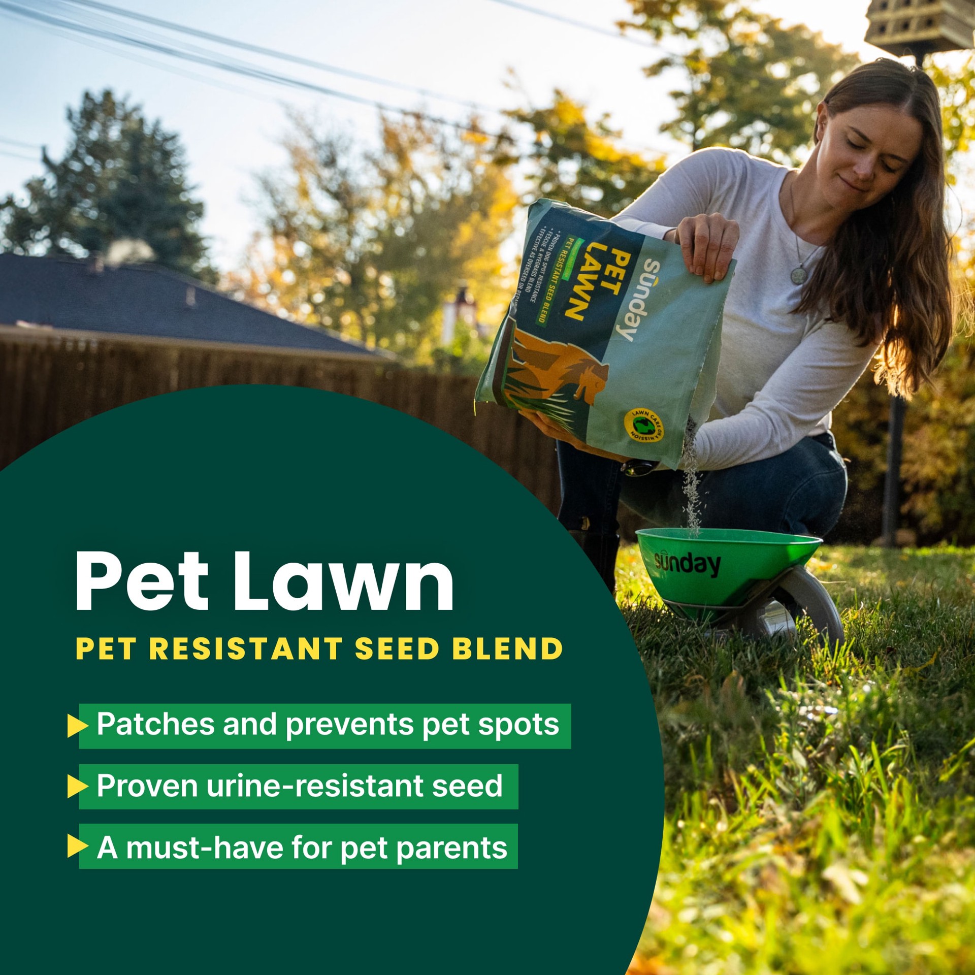 slide 5 of 6, Sunday Pet Lawn Premium Pet-Safe Grass Seed 5-lb Natural Mixture/Blend Grass Seed, 1 ct