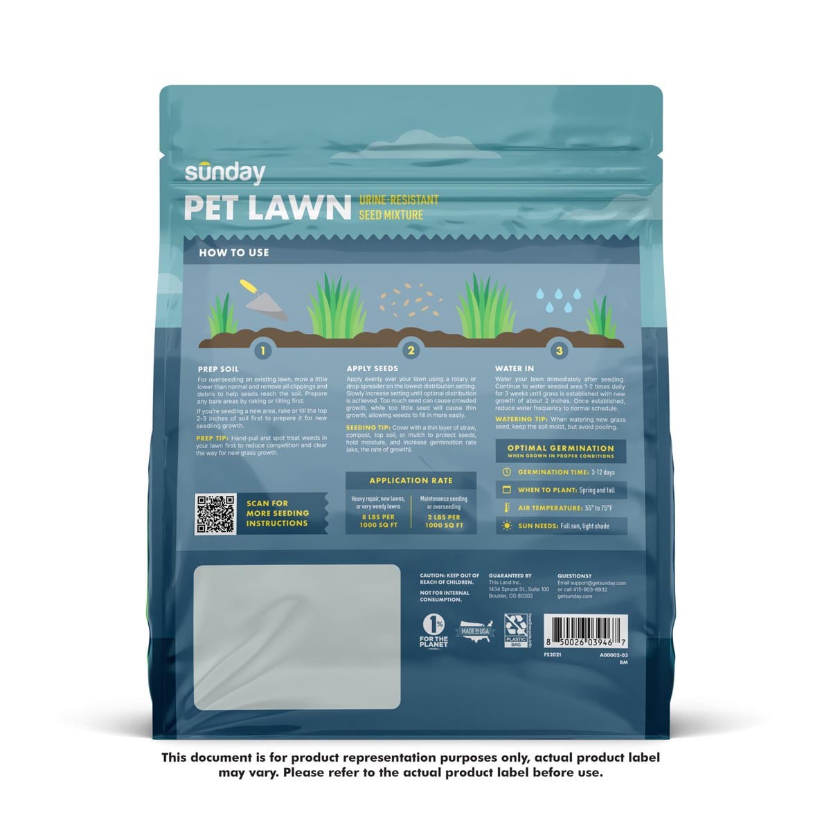 slide 6 of 6, Sunday Pet Lawn Premium Pet-Safe Grass Seed 5-lb Natural Mixture/Blend Grass Seed, 1 ct