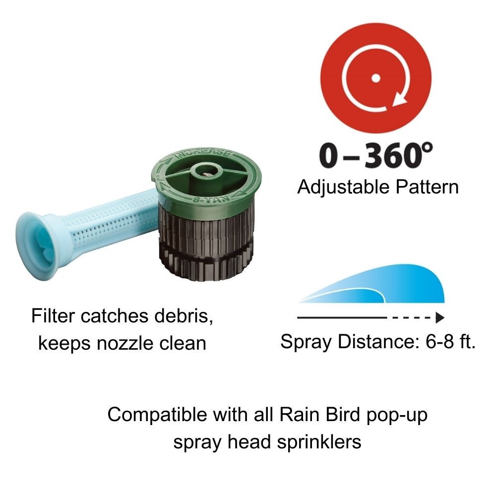 slide 2 of 6, Rain Bird 8-ft Adjustable Spray head nozzle, 1 ct