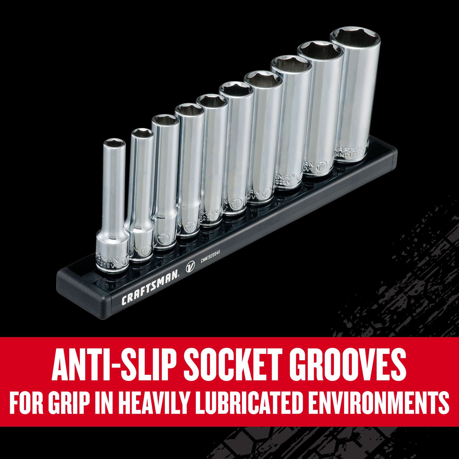 slide 4 of 6, CRAFTSMAN V-Series 1/4-in Drive Standard (SAE) Deep Socket Set 10 -Pieces, 1 ct