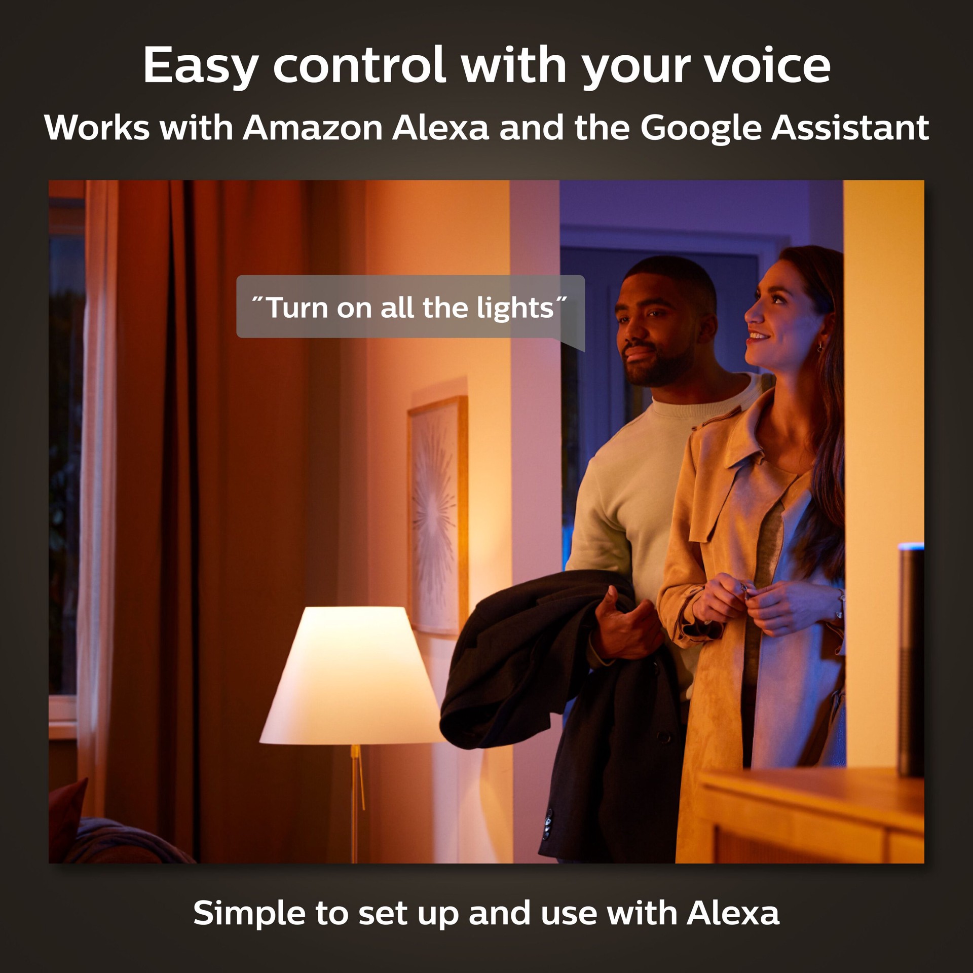 slide 4 of 6, Philips Hue 40-Watt EQ B12 Color-changing Candelabra Base (e-12) Dimmable Smart LED Light Bulb, 1 ct