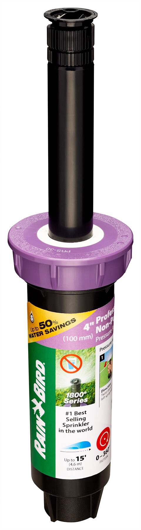 slide 1 of 6, Rain Bird 8-ft - 15-ft Adjustable Spray 4-in Pop-up spray head sprinkler, 1 ct