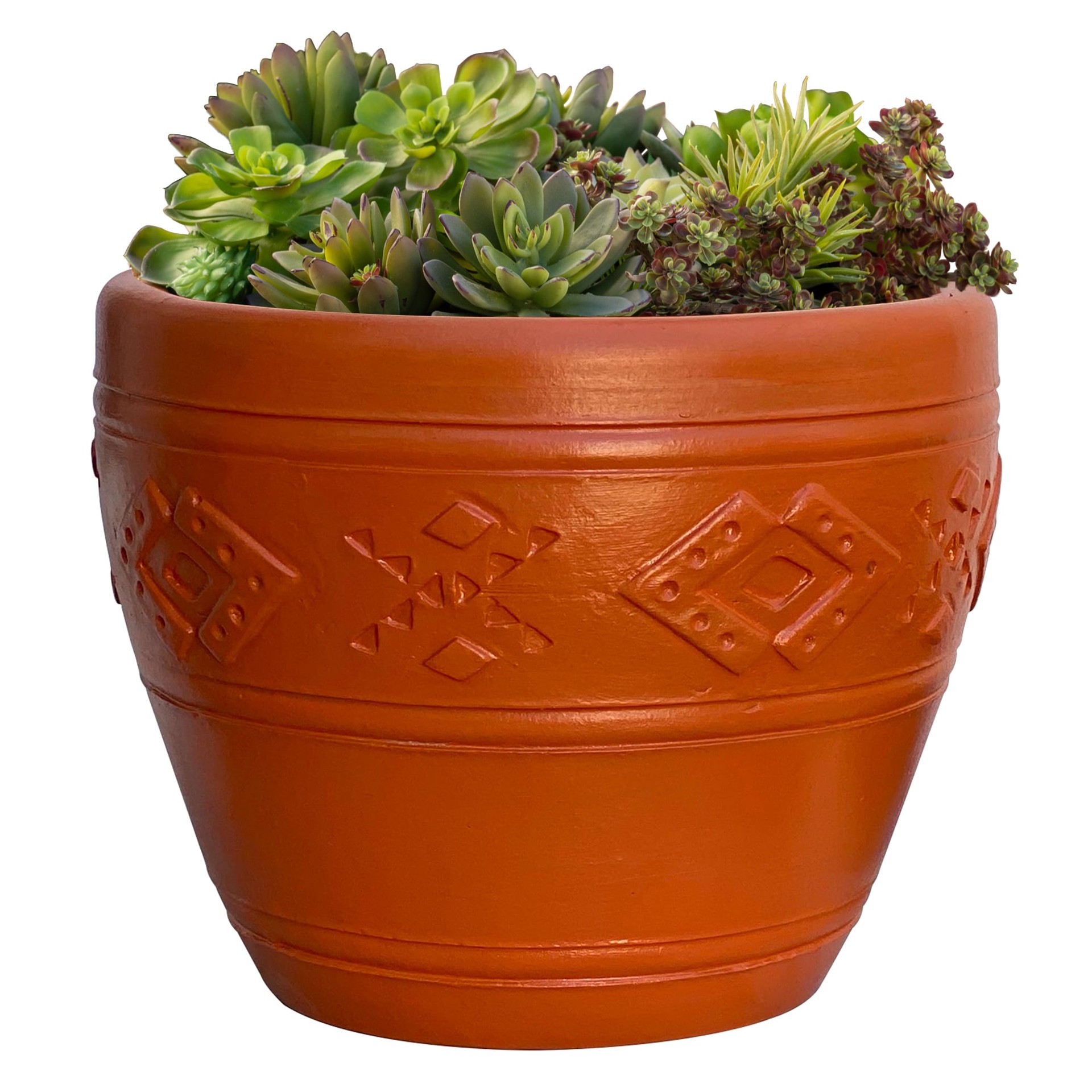 slide 4 of 5, Style Selections 13.5-in W x 10.25-in H Terracotta Clay Indoor/Outdoor Planter, 1 ct