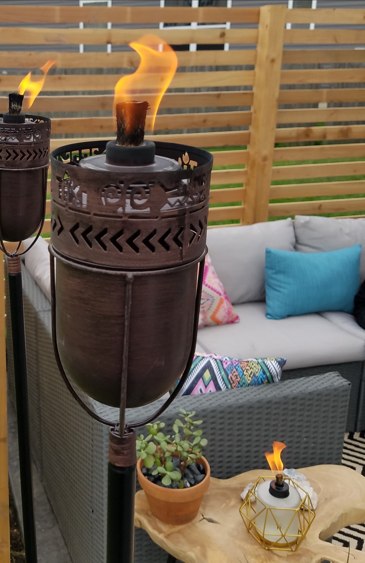 slide 3 of 6, TIKI Fire Island Inches Copper Copper Citronella Garden torch, 1 ct
