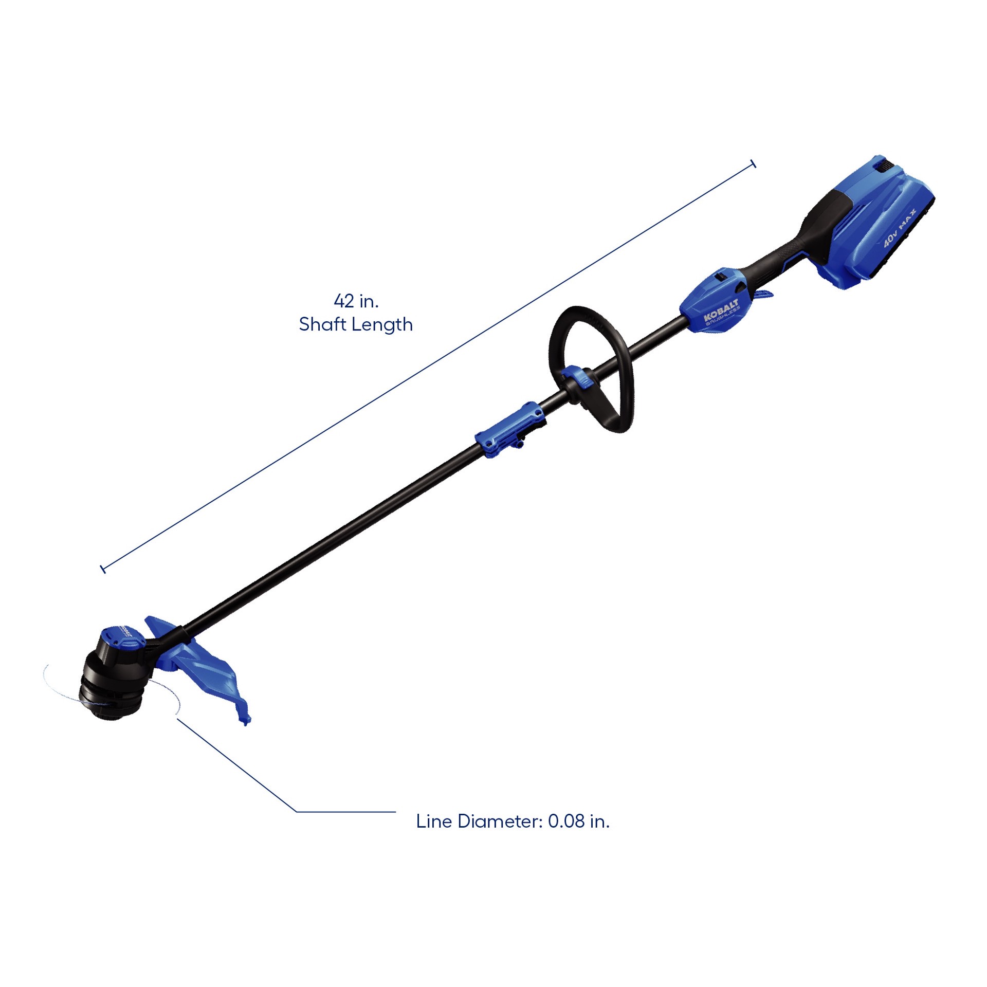 slide 2 of 6, Kobalt Gen4 40-volt 15-in Straight Shaft Battery String Trimmer 4.0 Ah (Battery Included) (Charger Included), 1 ct