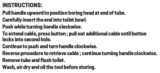 slide 4 of 6, Kobalt 1/2-in x 6-ft High carbon wire Hand auger for Toilet, 1 ct