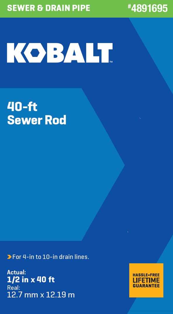 slide 2 of 4, Kobalt 1/2-in x 40-ft High carbon wire Hand auger for Drain, 1 ct
