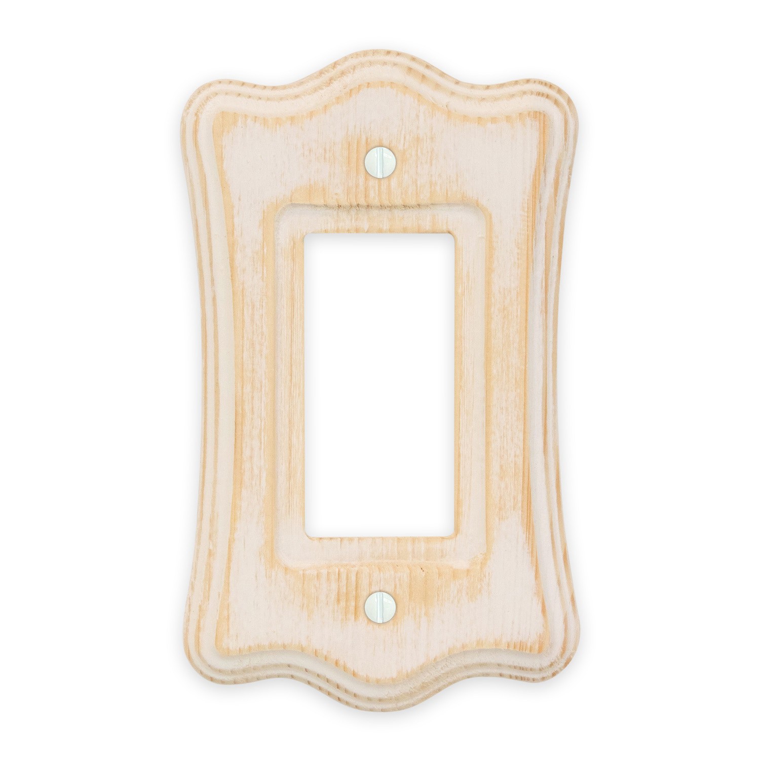 slide 1 of 4, allen + roth 1 -Gang Standard Size Distressed White Wood Indoor Decorator Wall Plate, 1 ct