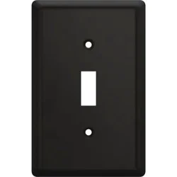 allen + roth Simple Square 1 -Gang Standard Size Matte Black Steel ...