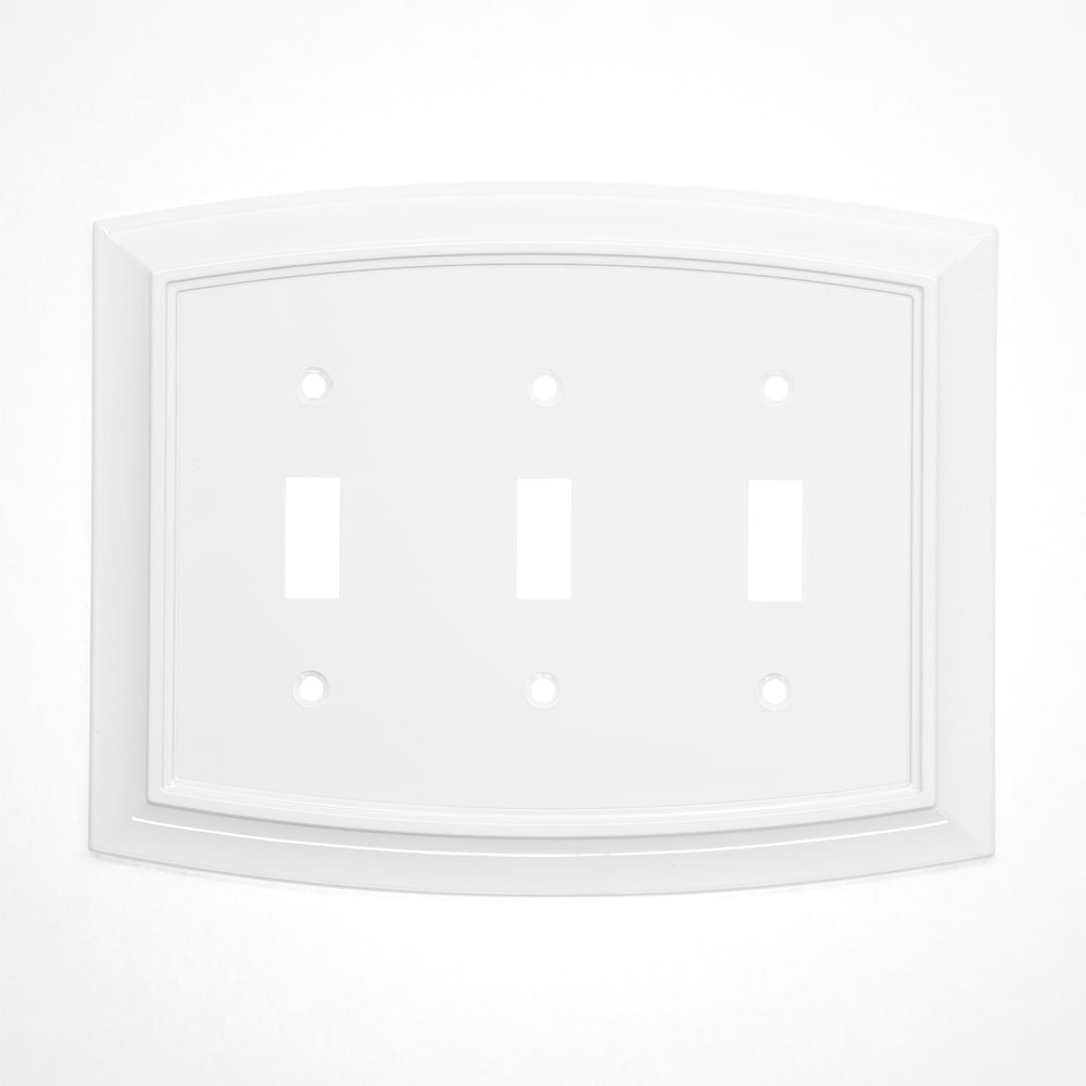 allen + roth Chatham 3 -Gang White Zinc Indoor Toggle Wall Plate 1 ct ...