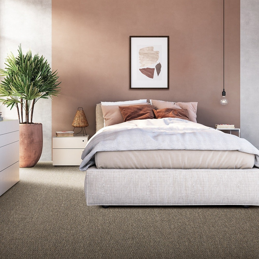 slide 4 of 6, Mohawk (Sample) 8-in x 8-in Docile Domain Slate Brown 16-oz sq yard Solution-dyed polyester Pattern Indoor Carpet, 1 ct