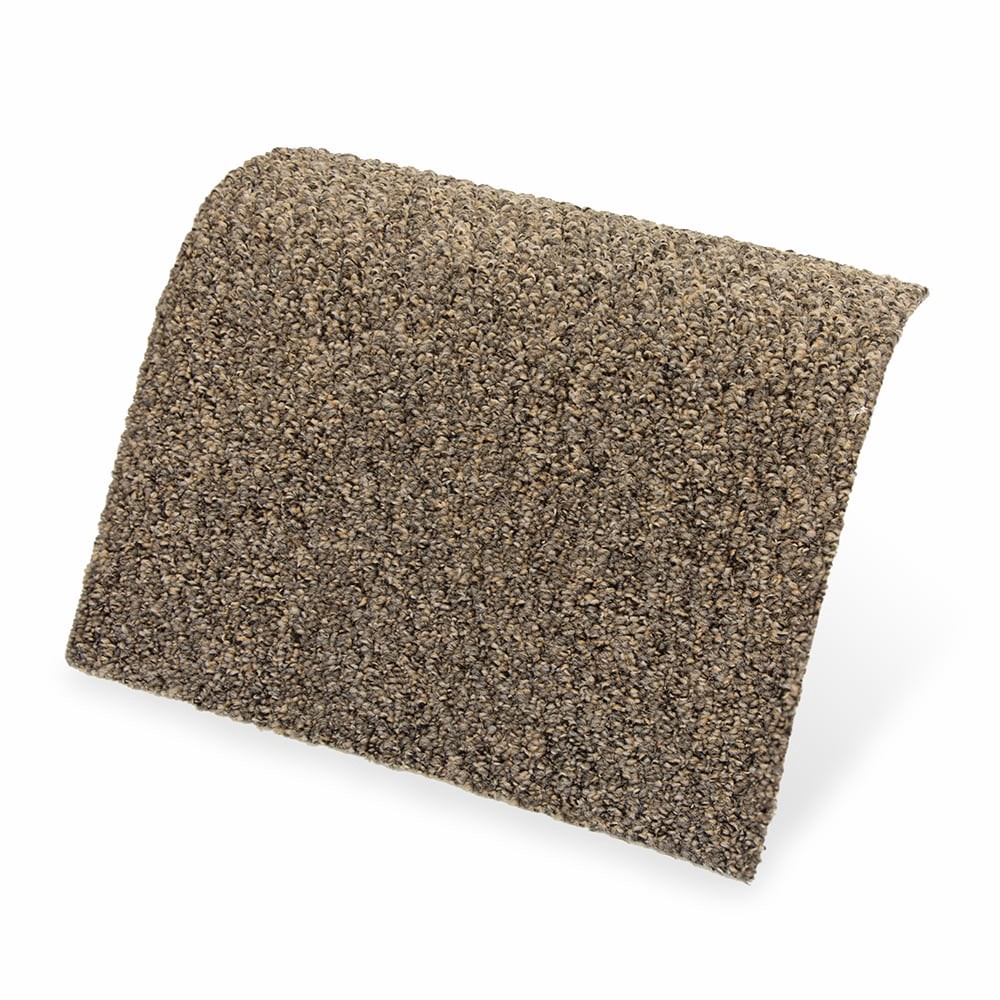 slide 3 of 6, Mohawk (Sample) 8-in x 8-in Docile Domain Slate Brown 16-oz sq yard Solution-dyed polyester Pattern Indoor Carpet, 1 ct