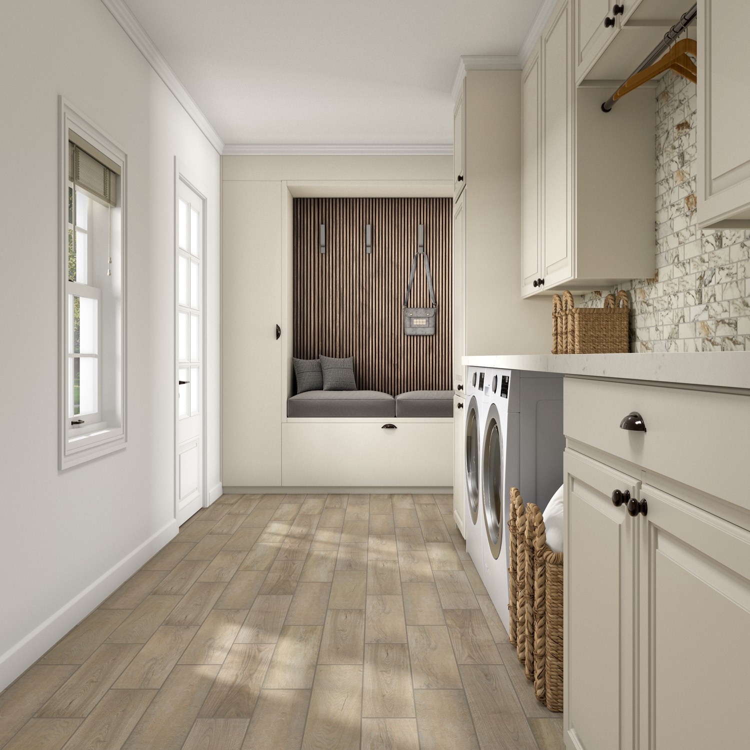 slide 3 of 6, STAINMASTER Ferndale Oak 6-in x 24-in Matte Porcelain Wood Look Floor and Wall Tile ( 1.0-sq ft Piece ), 1 ct
