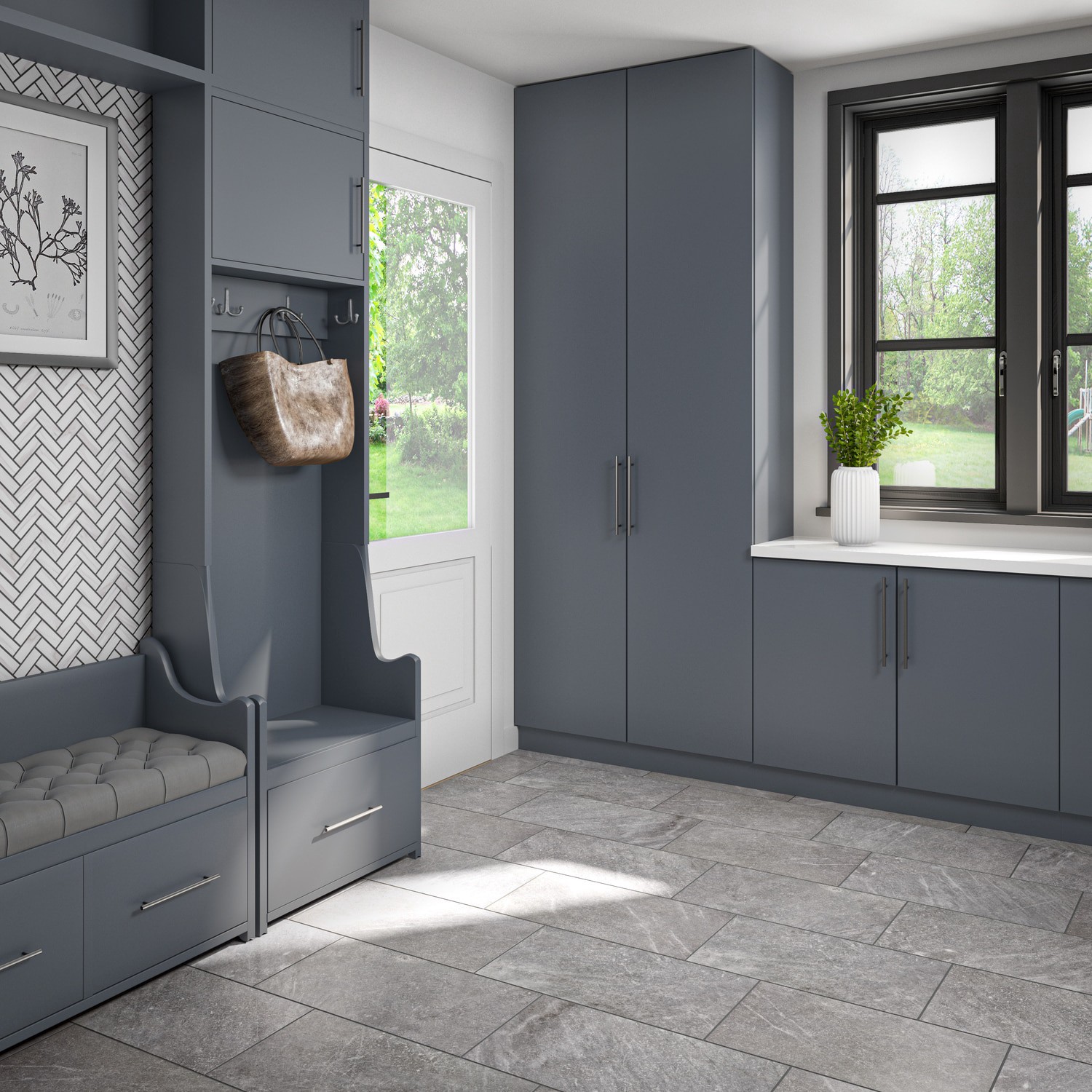 slide 6 of 6, STAINMASTER Harbor Gray 12-in x 24-in Matte Porcelain Floor and Wall Tile ( 1.95-sq ft Piece ), 1 ct