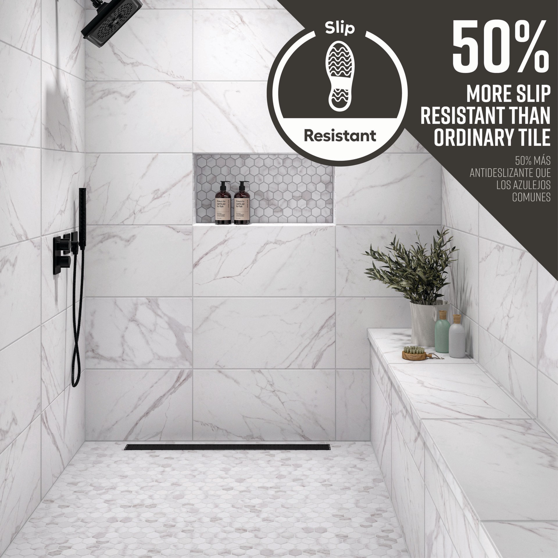 slide 3 of 6, STAINMASTER Calacatta Silver 12-in x 24-in Matte Porcelain Floor and Wall Tile ( 1.95-sq ft Piece ), 1 ct