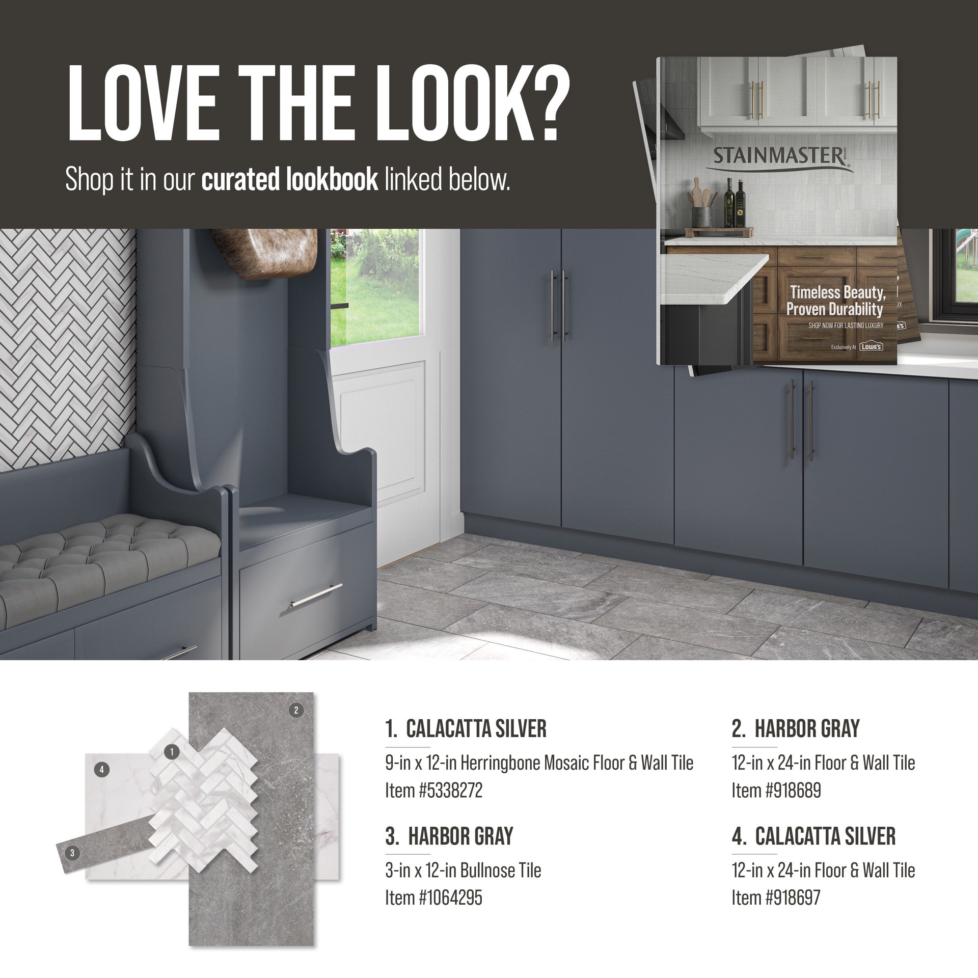 slide 5 of 6, STAINMASTER Calacatta Silver 12-in x 24-in Matte Porcelain Floor and Wall Tile ( 1.95-sq ft Piece ), 1 ct