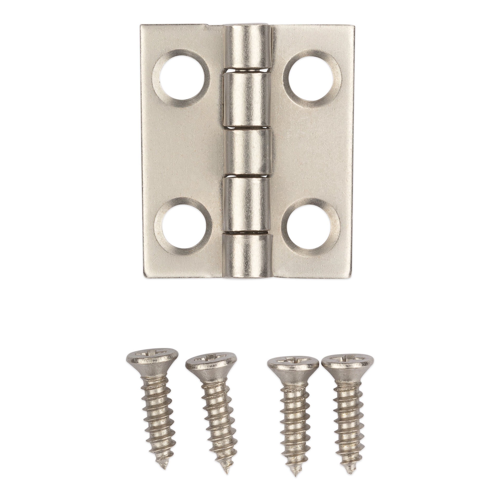 slide 3 of 6, RELIABILT 3/4-in H Square Silver Mortise Interior Door Hinge 4 -Pack, 1 ct