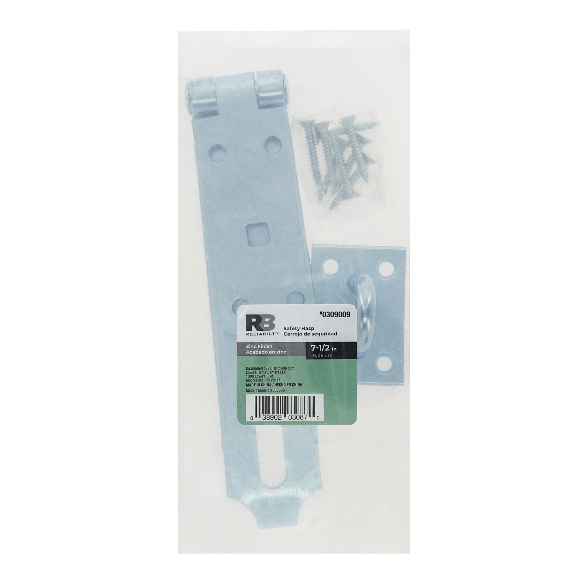 slide 3 of 5, RELIABILT 7-1/2-in Zinc Safety hasp, 1 ct