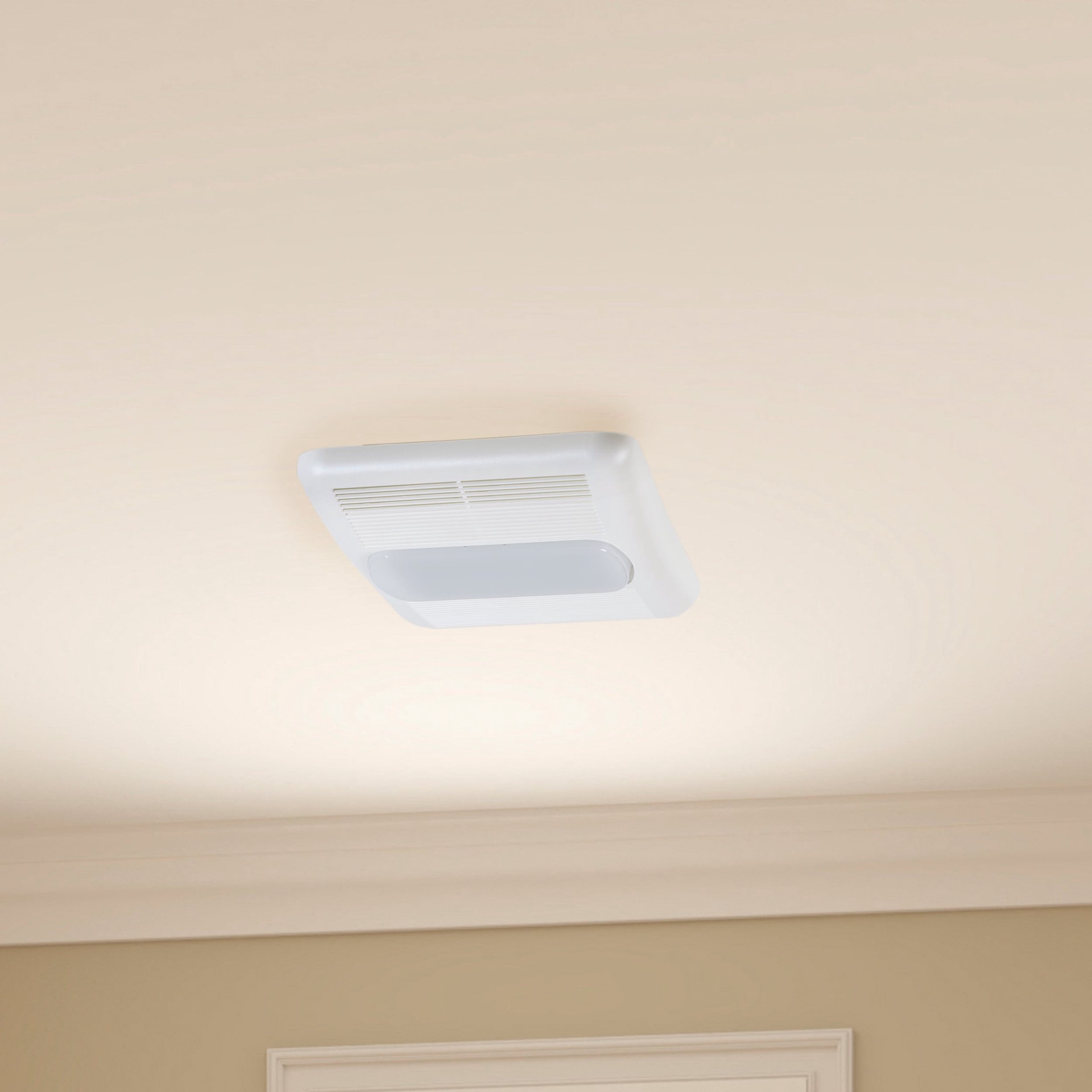 slide 3 of 6, Utilitech 1.5-Sone 80-CFM White Lighted Bathroom Fan and Heater, 1 ct