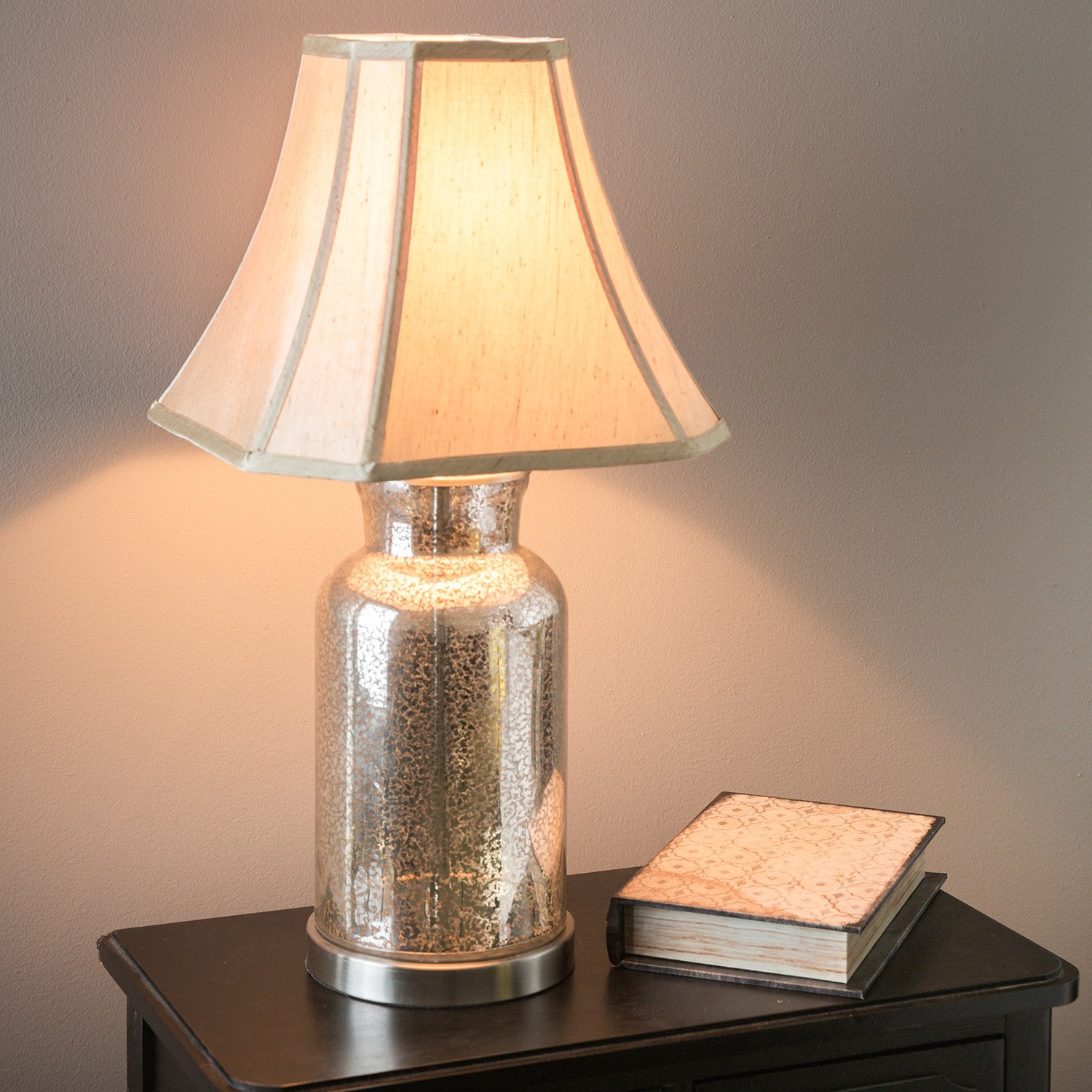 slide 5 of 6, allen + roth 10.75-in x 13-in Silken Toast Fabric Bell Lamp Shade, 1 ct
