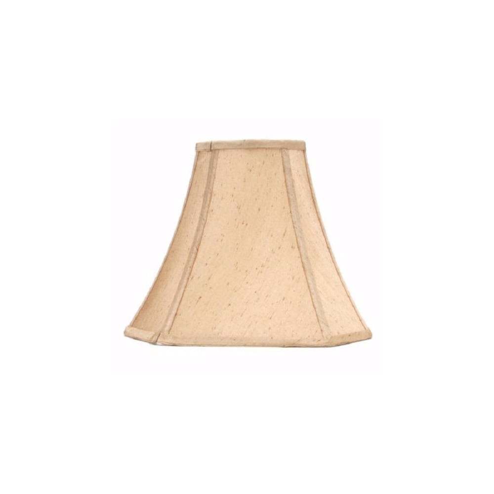 slide 1 of 6, allen + roth 10.75-in x 13-in Silken Toast Fabric Bell Lamp Shade, 1 ct