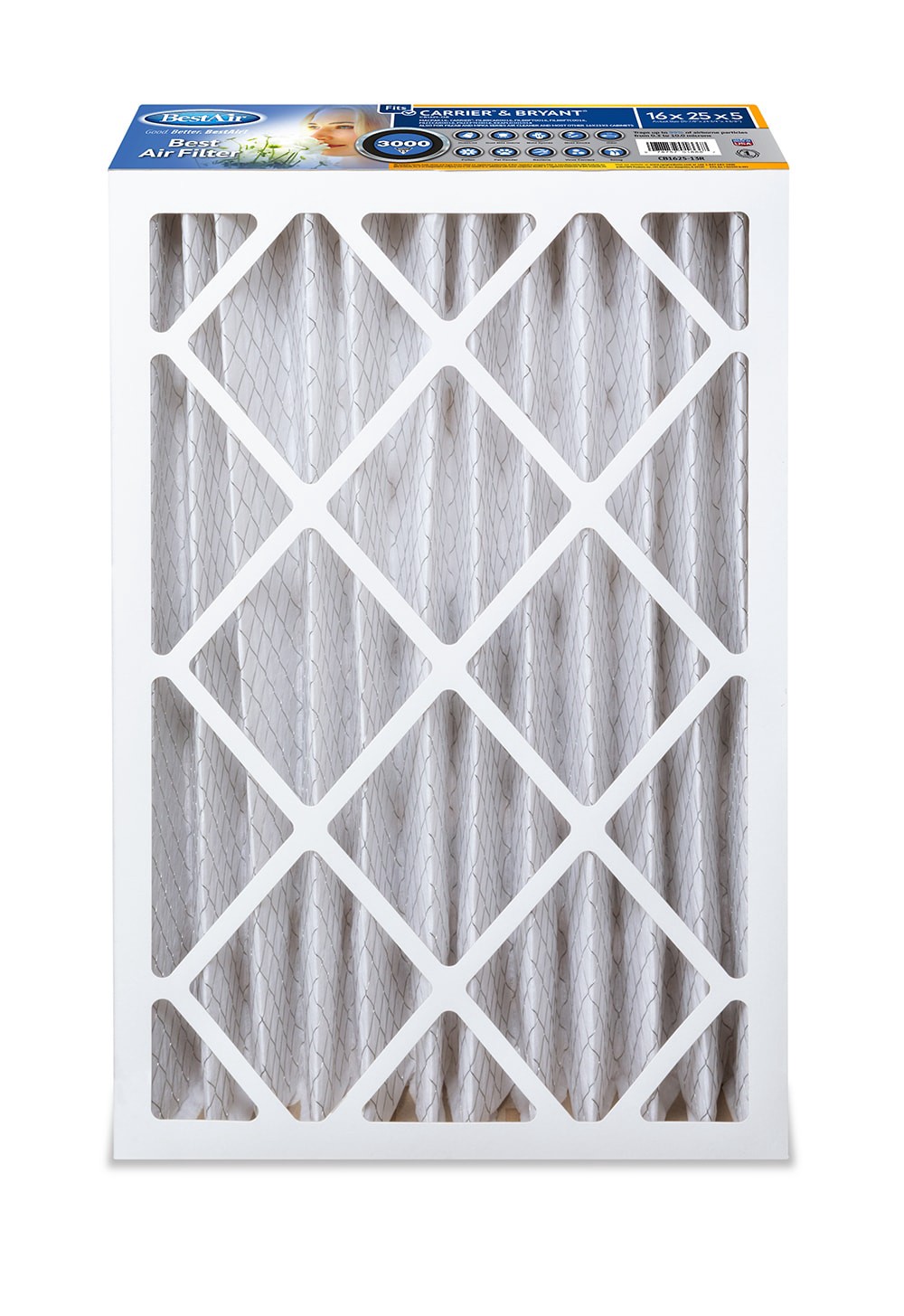 slide 3 of 4, BestAir 16 x 25 x 5 MERV 13 Electrostatic pleated Air Filter, 1 ct