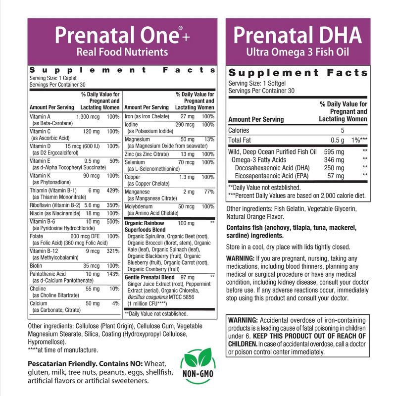 slide 3 of 14, Rainbow Light Prenatal Daily Duo Multivitamin Dietary Supplement Tablets and Softgels - 60ct, 60 ct