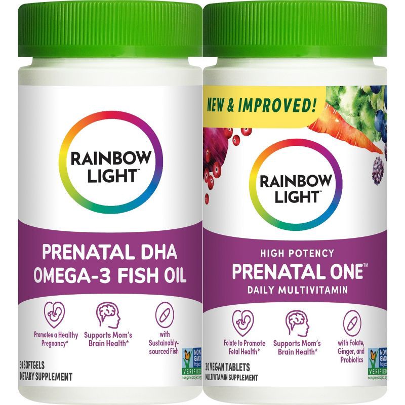 slide 6 of 14, Rainbow Light Prenatal Daily Duo Multivitamin Dietary Supplement Tablets and Softgels - 60ct, 60 ct