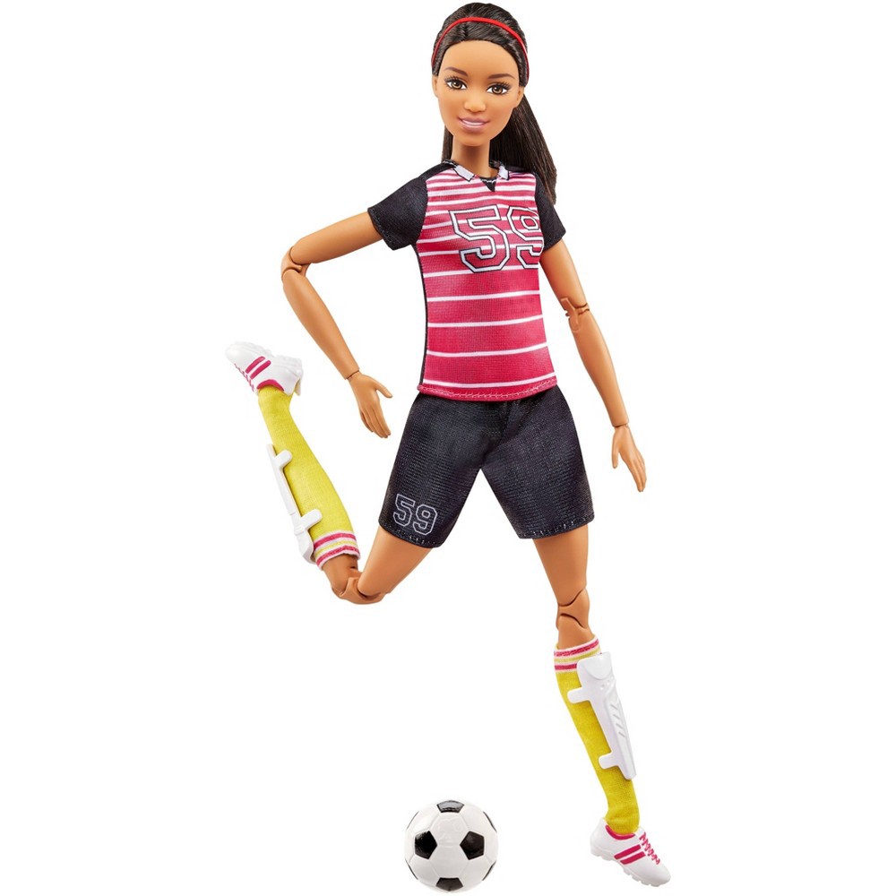 slide 4 of 6, Barbie Made To Move Soccer Player Doll, 1 ct