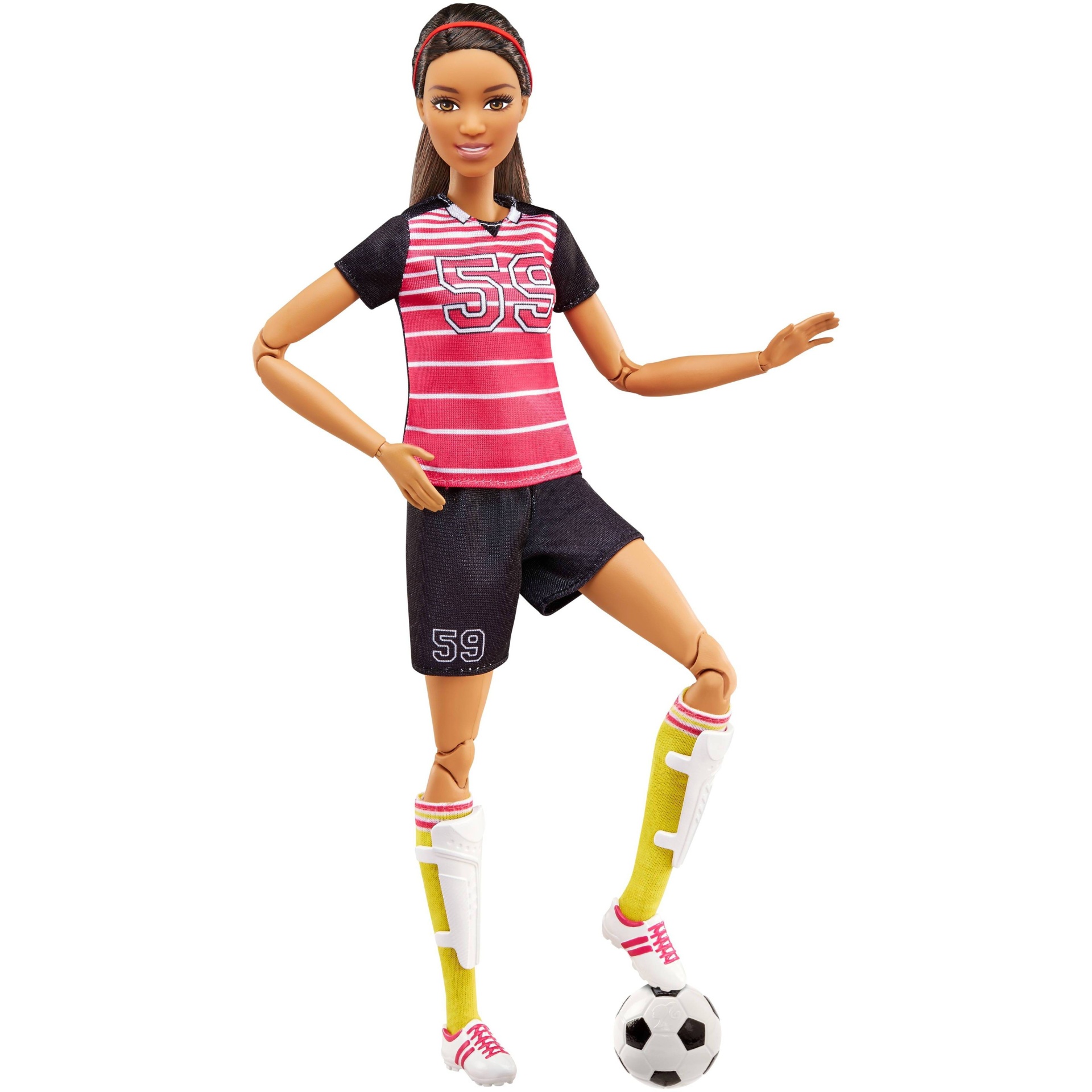 slide 1 of 6, Barbie Made To Move Soccer Player Doll, 1 ct