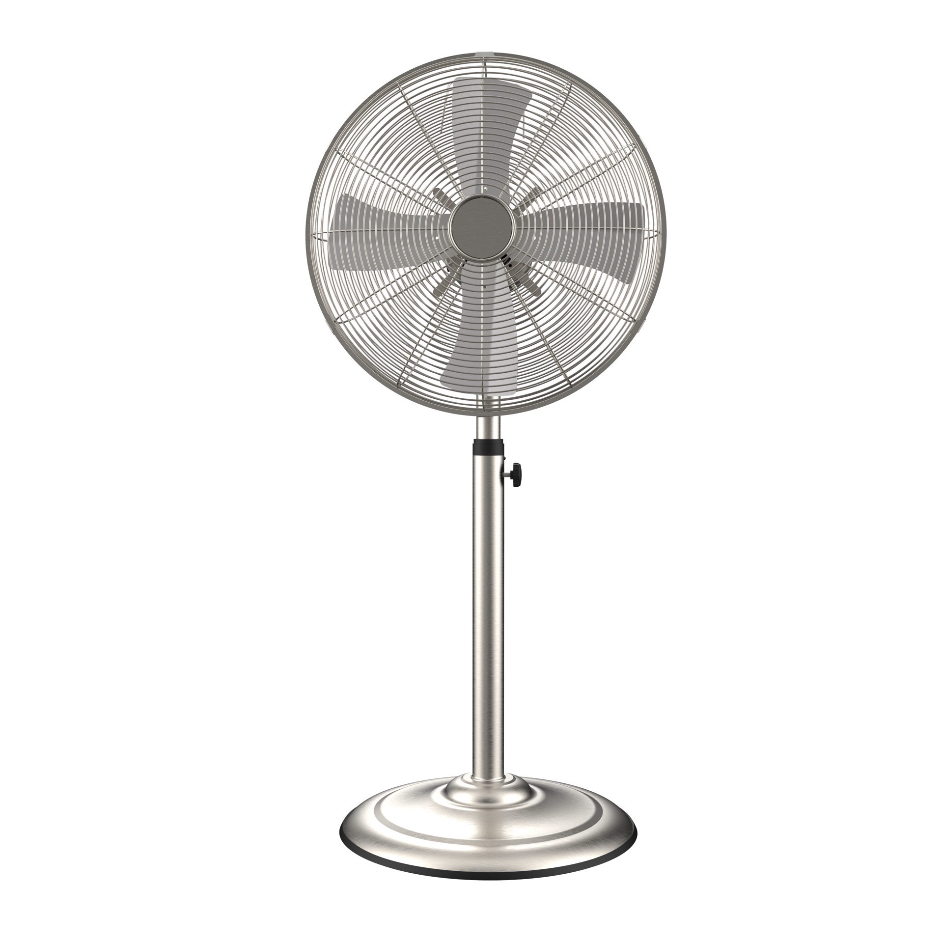 slide 3 of 6, Utilitech 16-in 120-Volt 3-Speed Indoor Nickel Brushed Oscillating Pedestal Fan, 1 ct