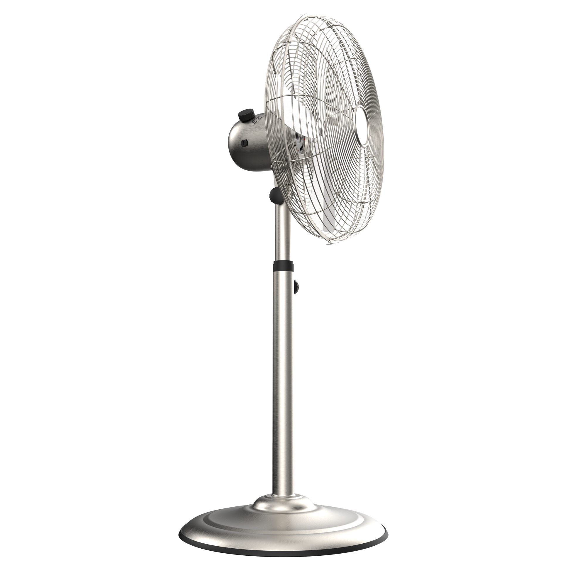 slide 4 of 6, Utilitech 16-in 120-Volt 3-Speed Indoor Nickel Brushed Oscillating Pedestal Fan, 1 ct