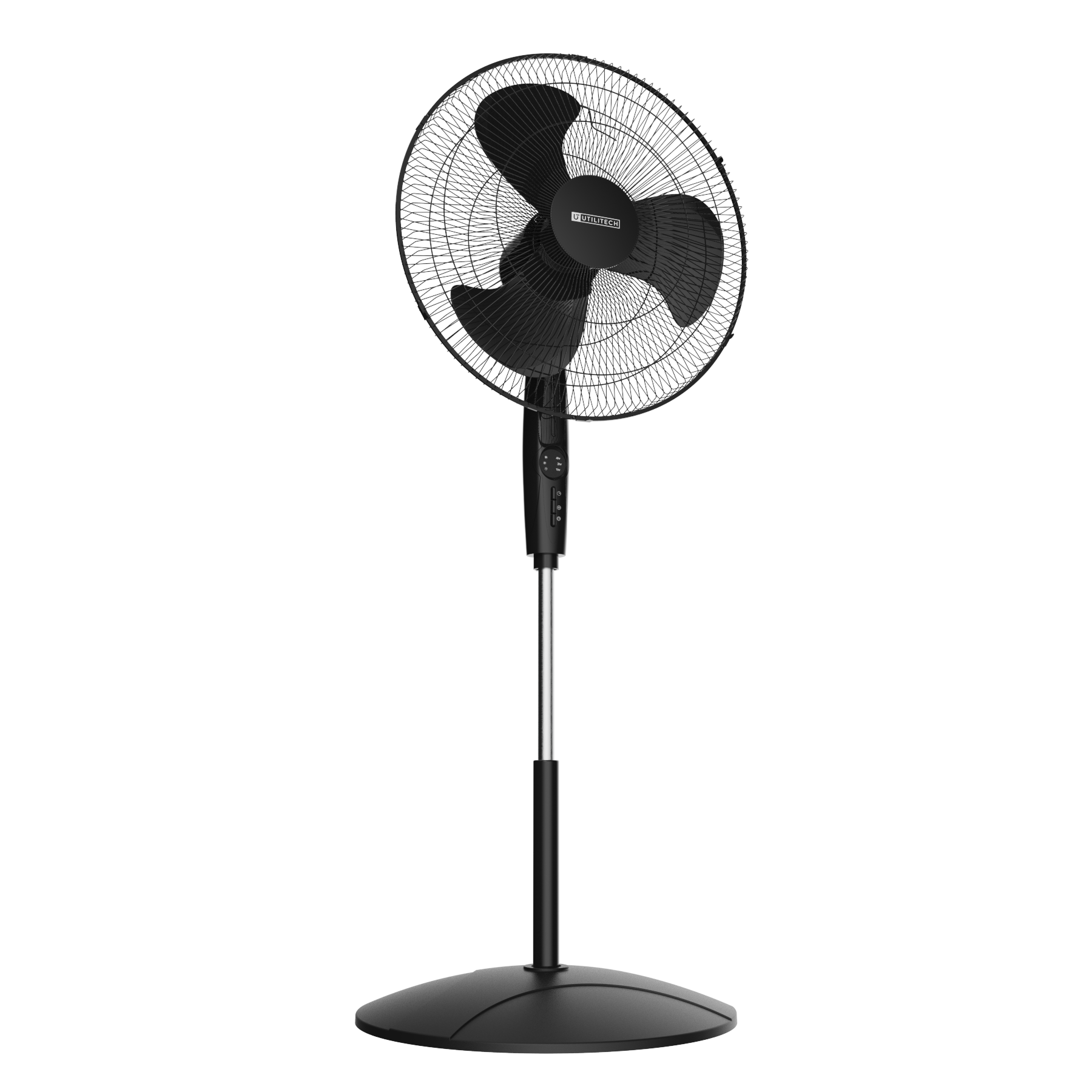 slide 5 of 6, Utilitech 18-in 120-Volt 3-Speed Indoor Black Oscillating Pedestal Fan with Remote, 1 ct