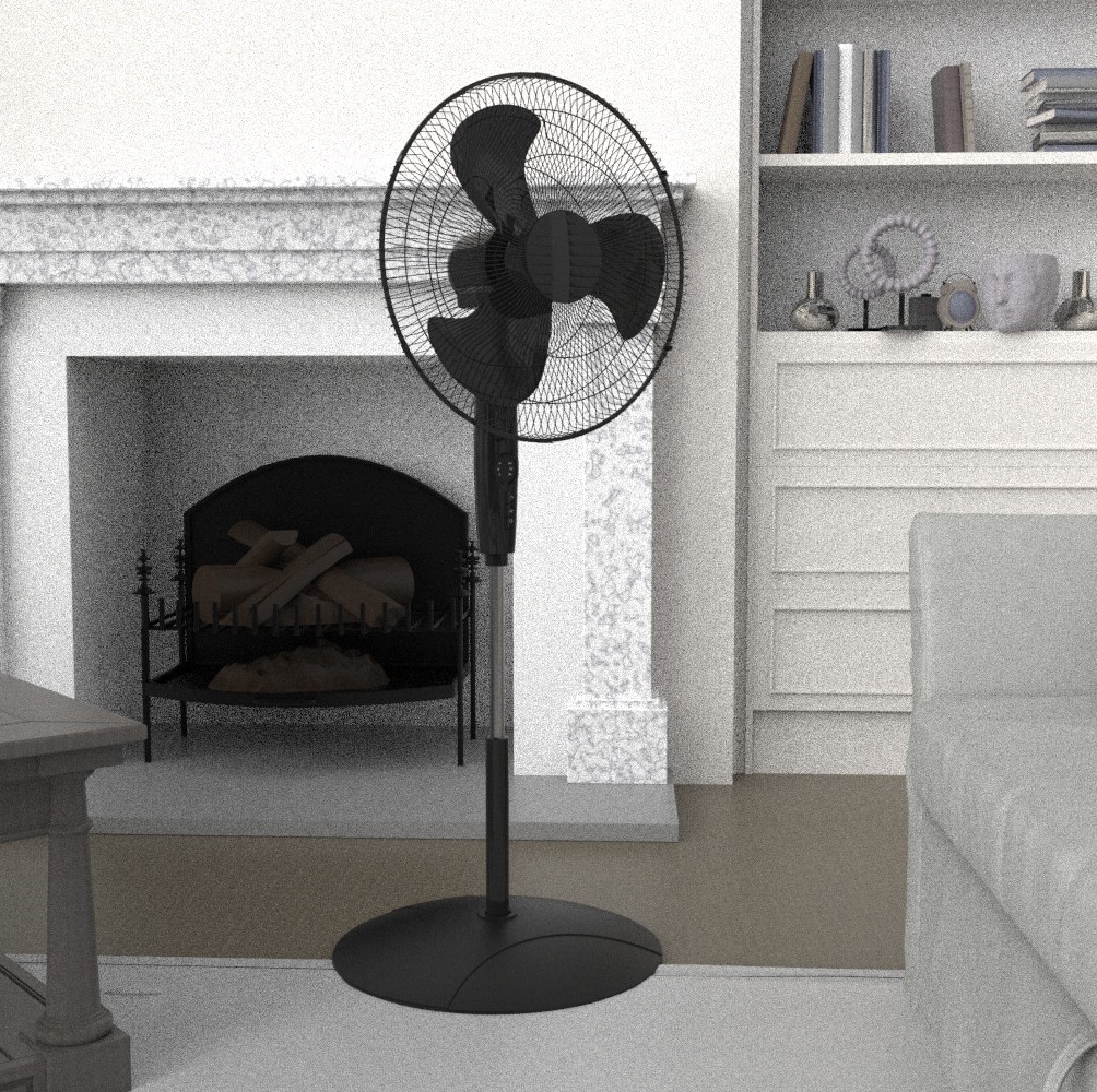 slide 2 of 6, Utilitech 18-in 120-Volt 3-Speed Indoor Black Oscillating Pedestal Fan with Remote, 1 ct