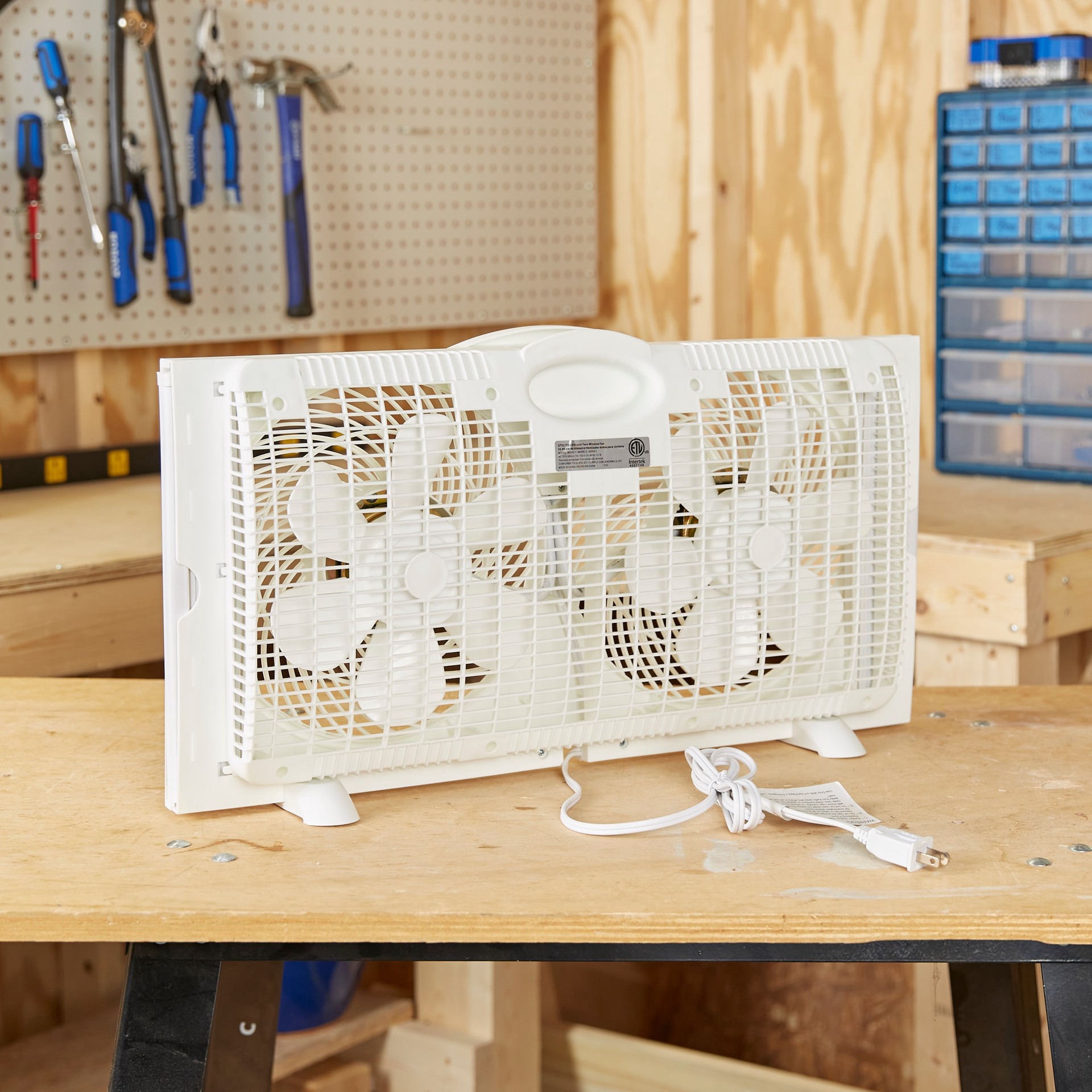 slide 6 of 6, Utilitech 9-in 120 -Volt 3 -Speed Indoor White Window Fan, 1 ct