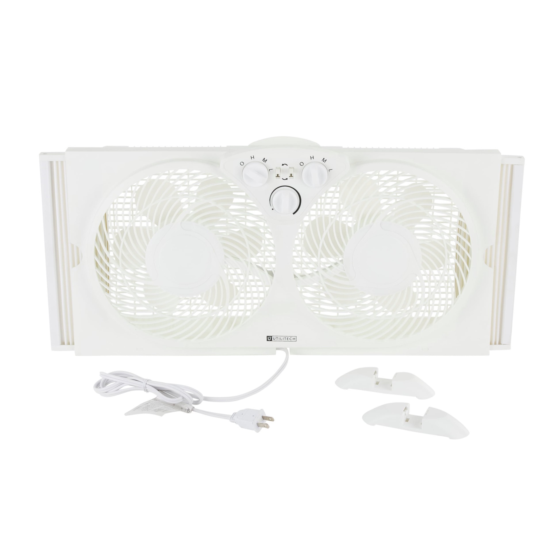 slide 1 of 6, Utilitech 9-in 120 -Volt 3 -Speed Indoor White Window Fan, 1 ct
