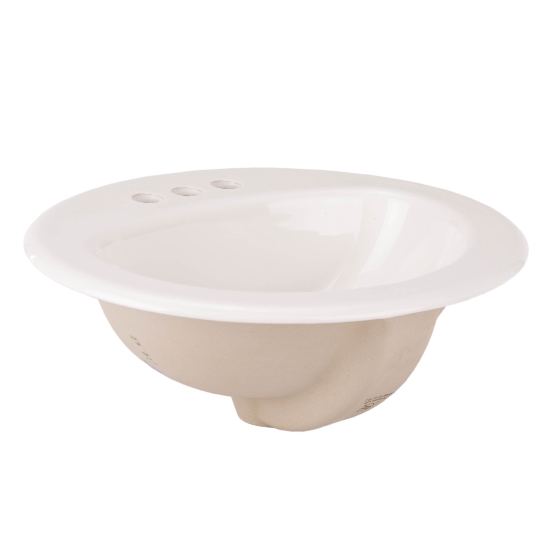 slide 2 of 6, Project Source Huxley Vitreous China 17.0-in Drop-in Oval Traditional White Bathroom Sink, 1 ct