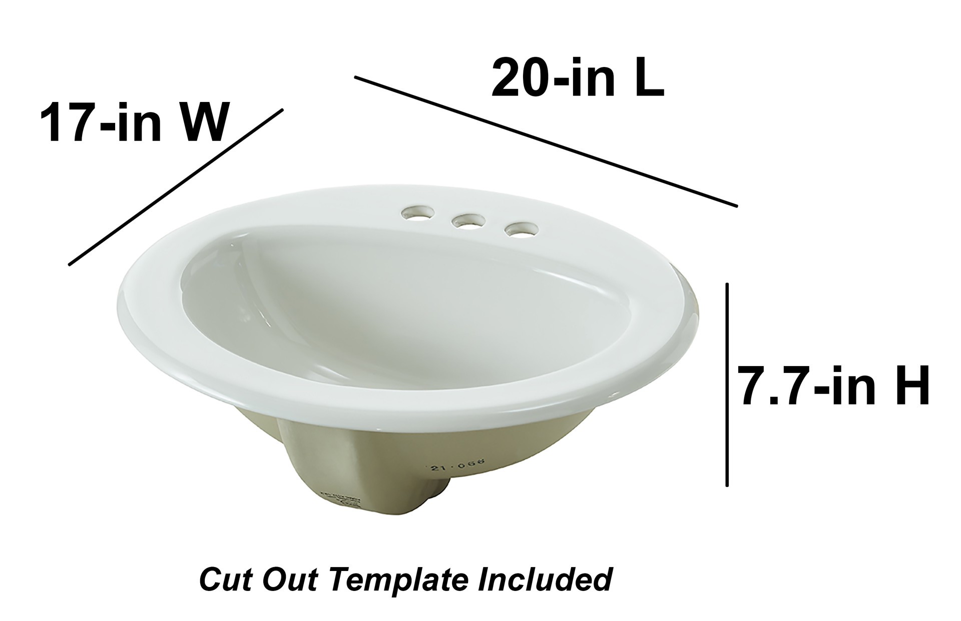 slide 4 of 6, Project Source Huxley Vitreous China 17.0-in Drop-in Oval Traditional White Bathroom Sink, 1 ct