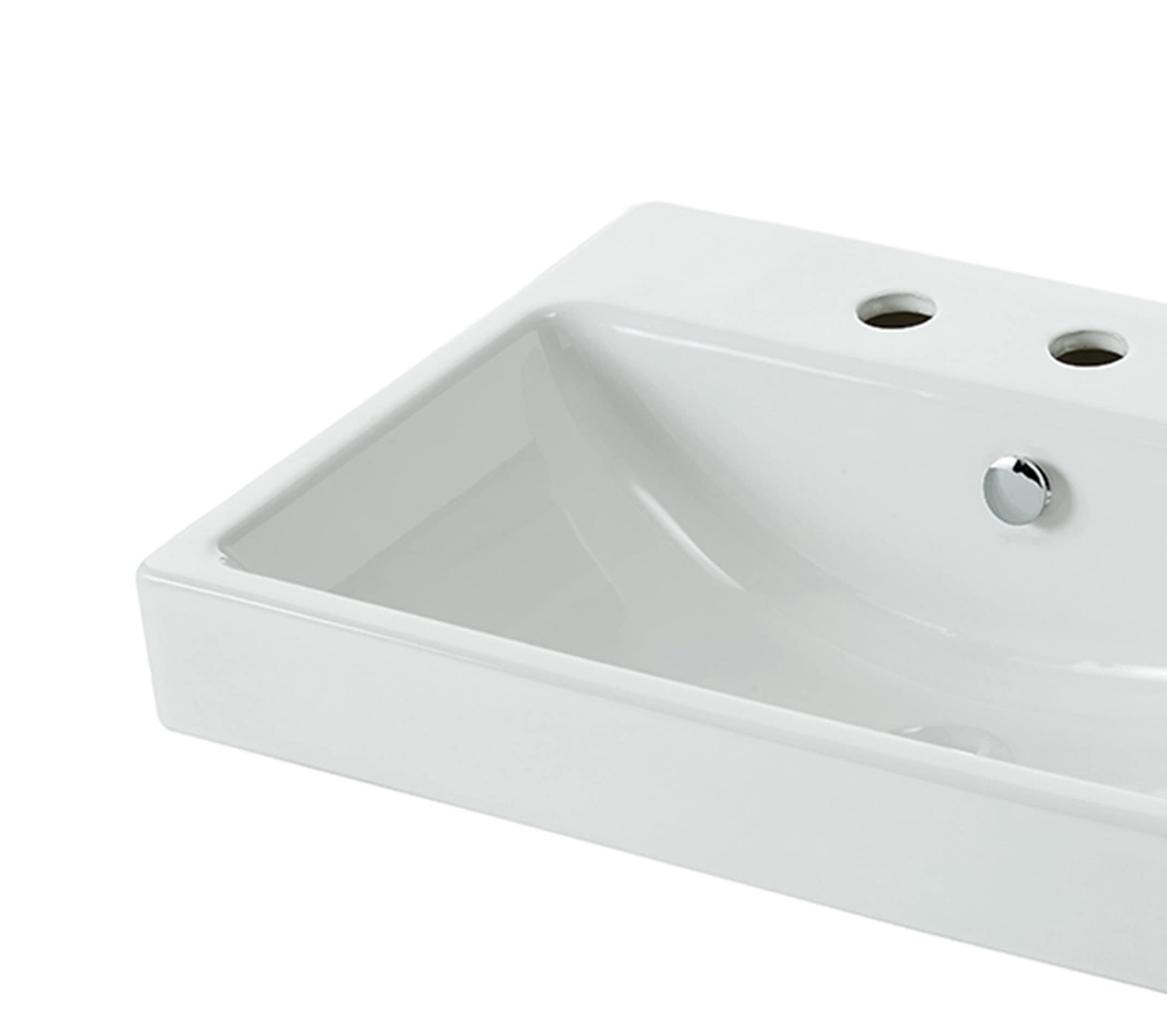 slide 3 of 6, allen + roth Dulverton Vitreous China 16.9-in Vessel Rectangular Traditional White Bathroom Sink, 1 ct